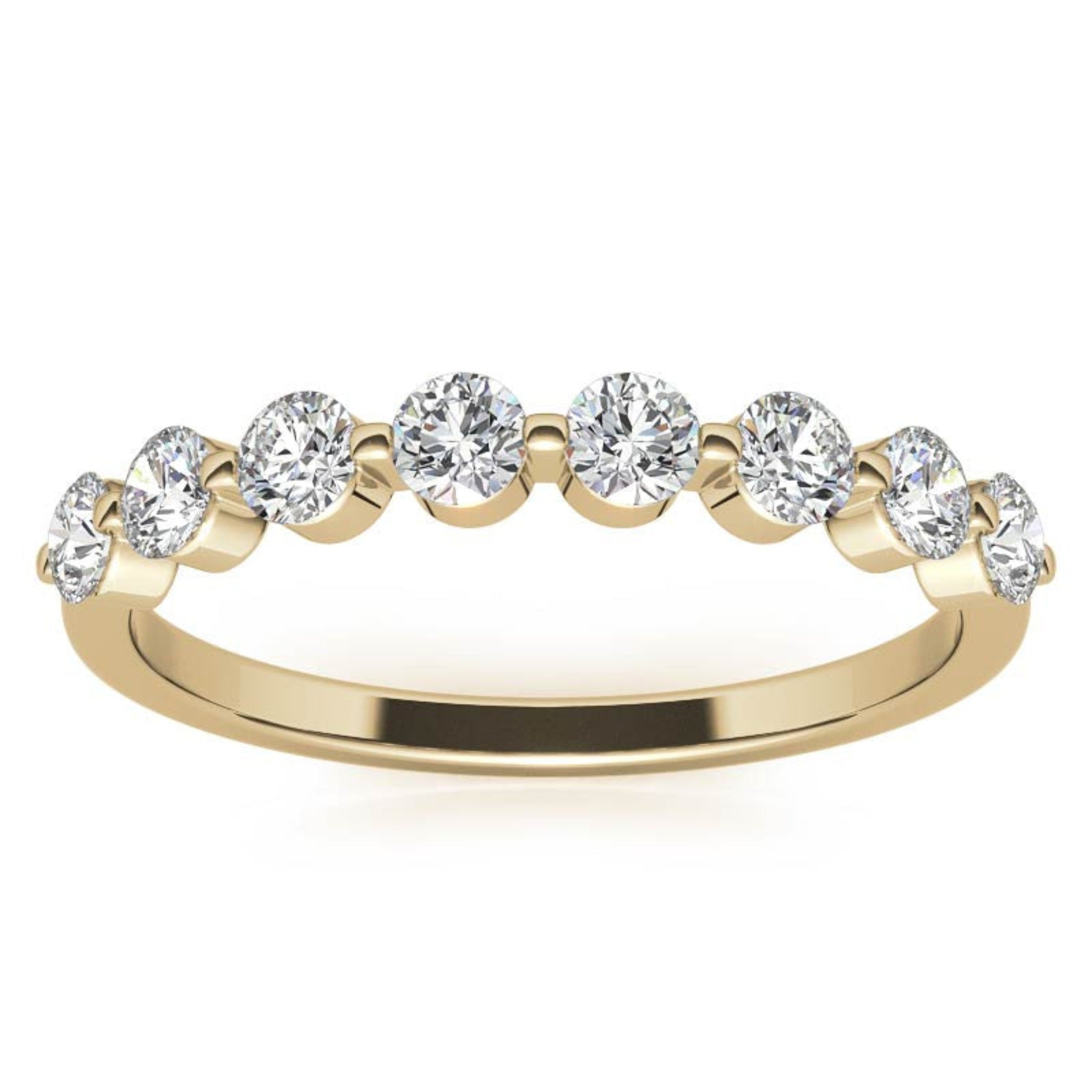Dainty Yellow Gold Plated Half Eternity Ring