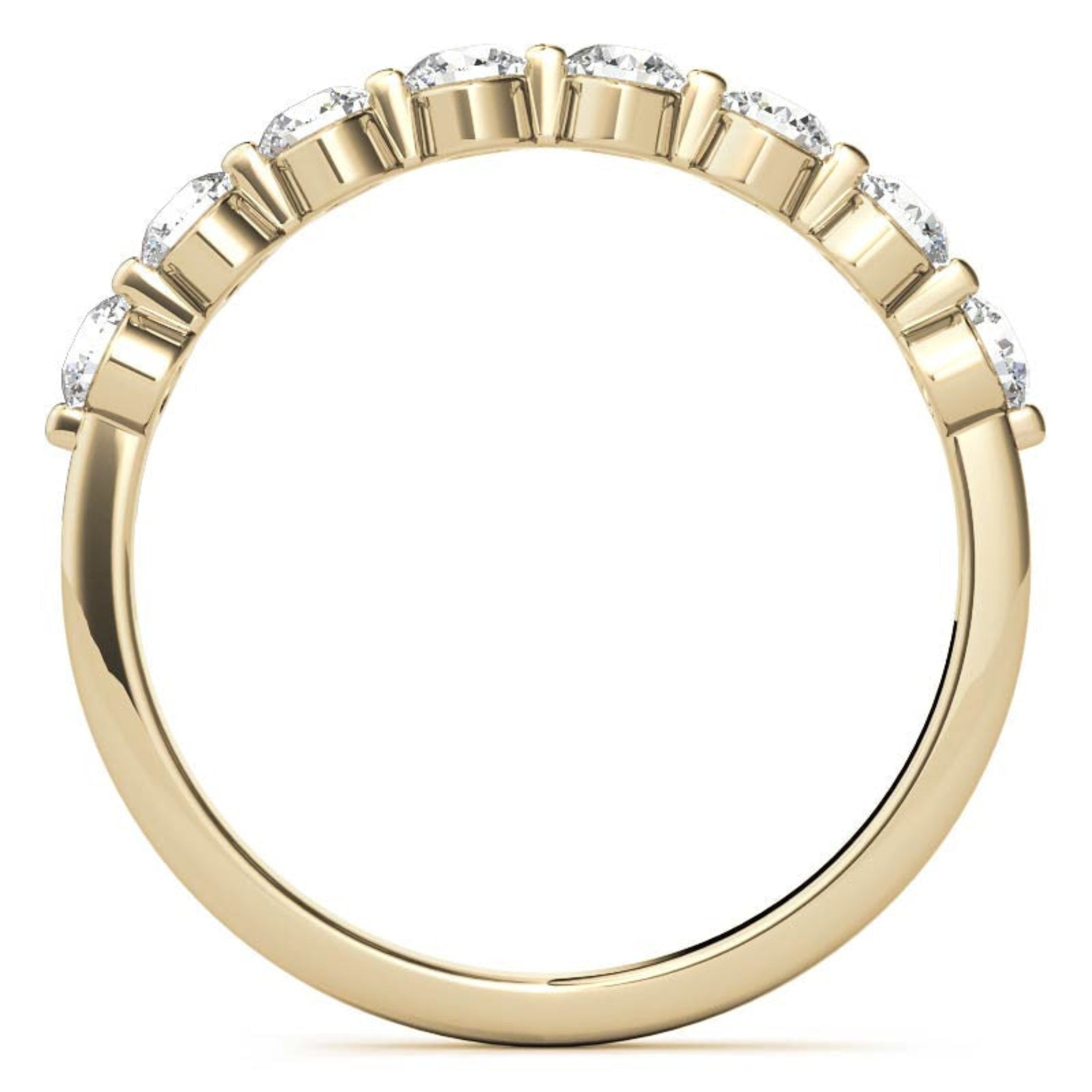Dainty Yellow Gold Plated Half Eternity Ring