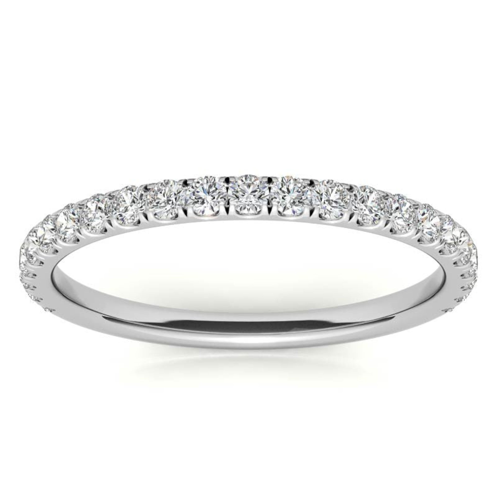Sterling Silver Delicate Adjustable Round Studded Diamonds White Gold Ring For Women