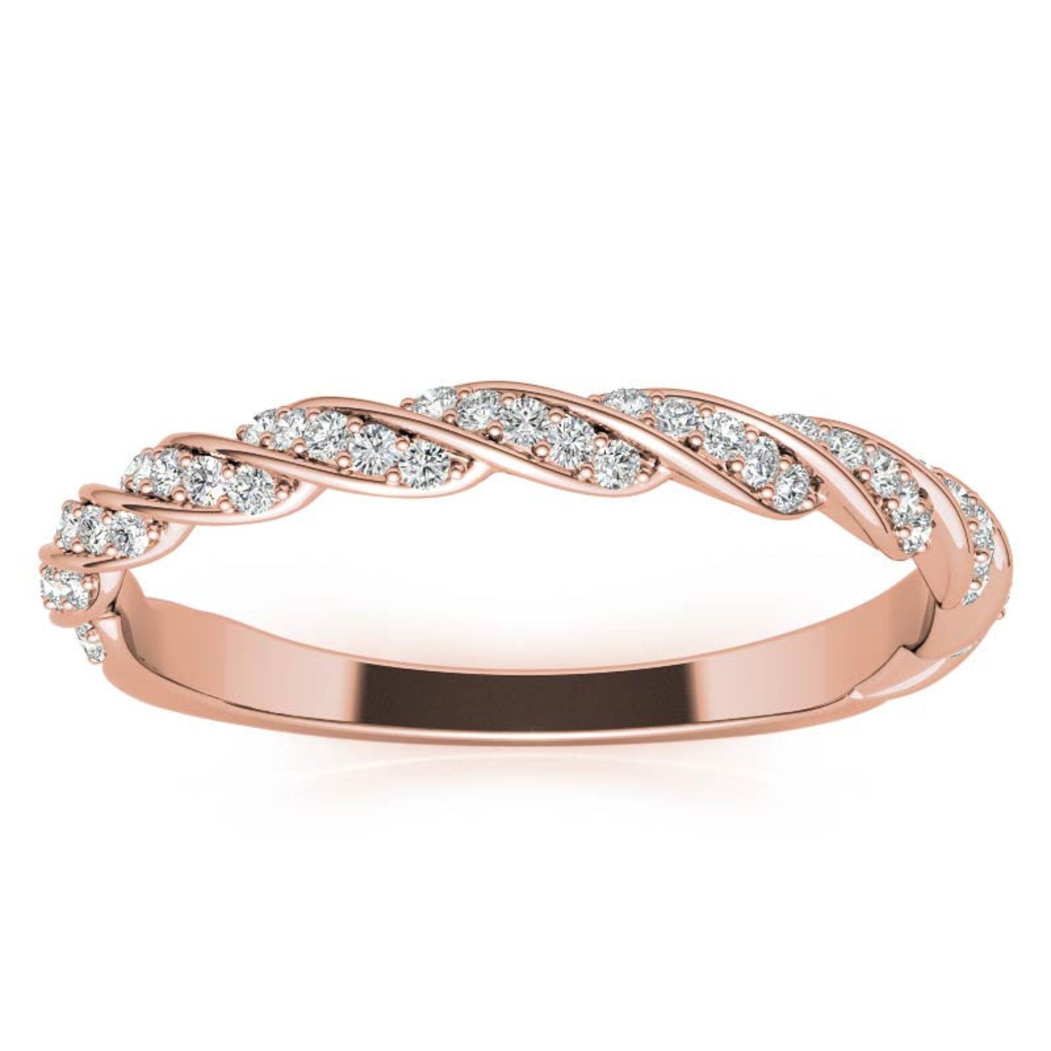 Rose Gold Silver Half-Eternity Adjustable Infinity Braided Ring For Woman