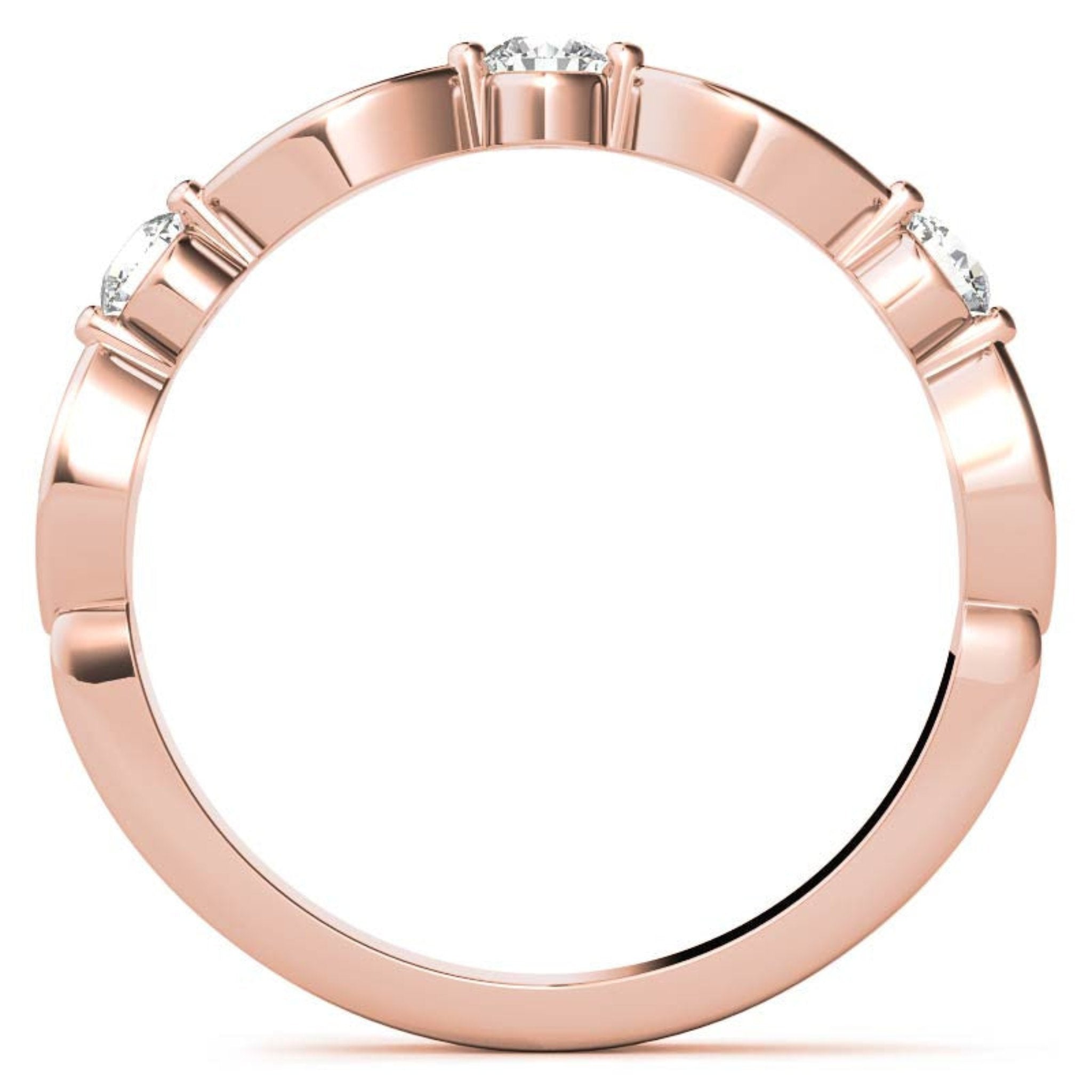 Rose Gold Silver Half Eternity Adjustable Round-Cut Marquise Ring For Woman