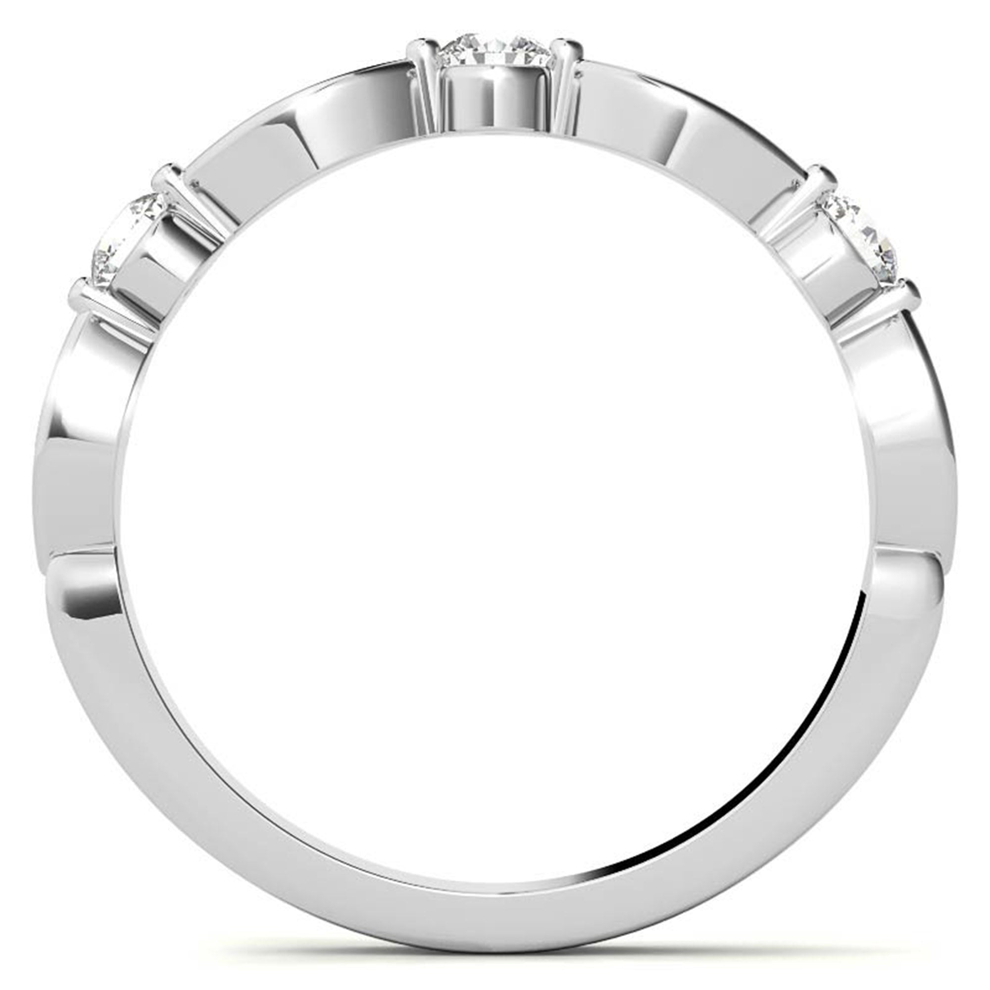 White Gold Silver Glamour Eternity Adjustable Round Marquise Ring For Woman