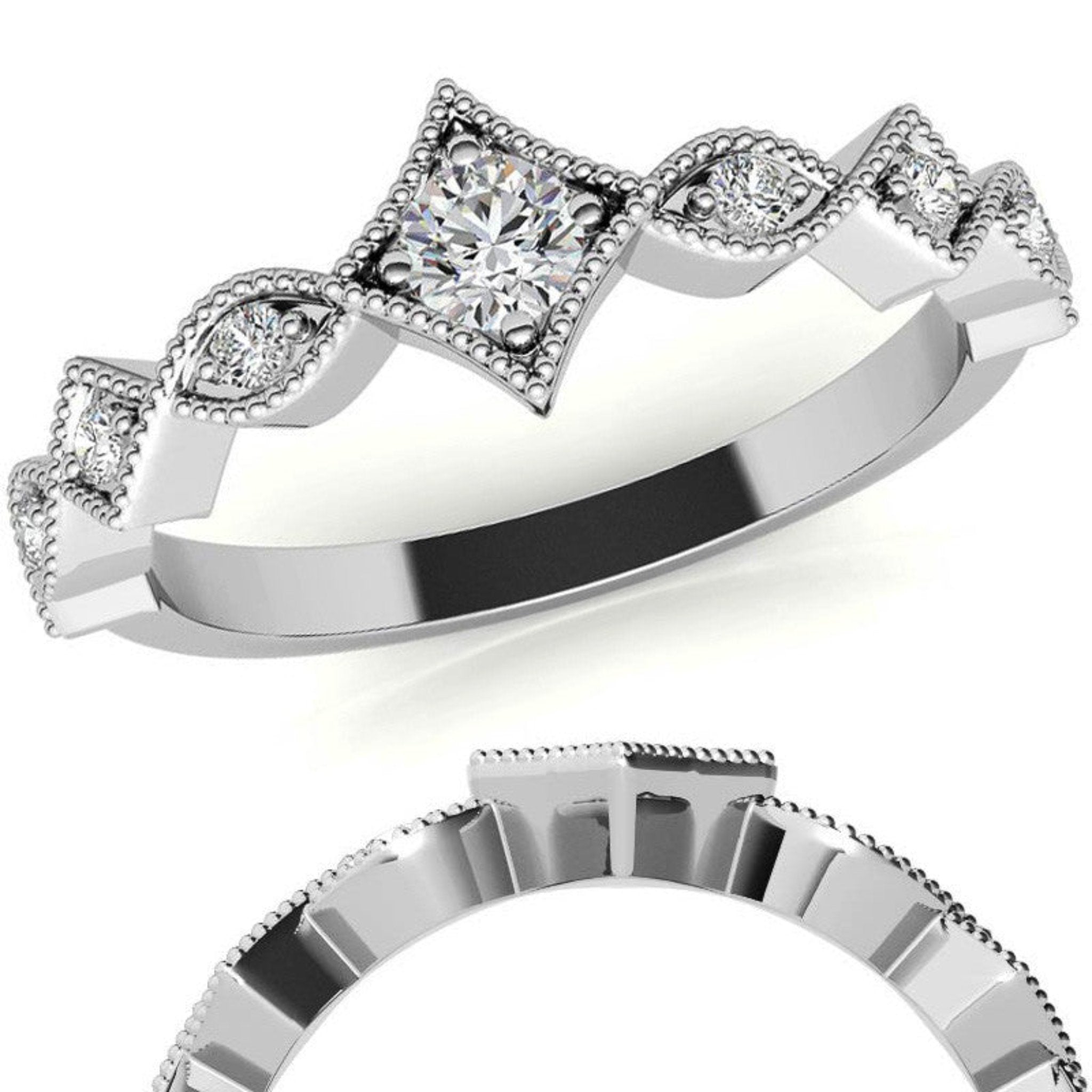 Timeless Round Cut White Gold Plated Ring