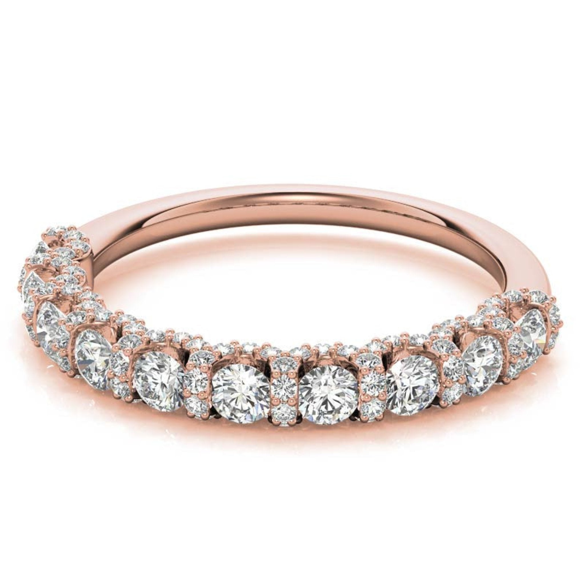Rose Gold Silver Luxurious Adjustable Half-Circle Ring For Woman