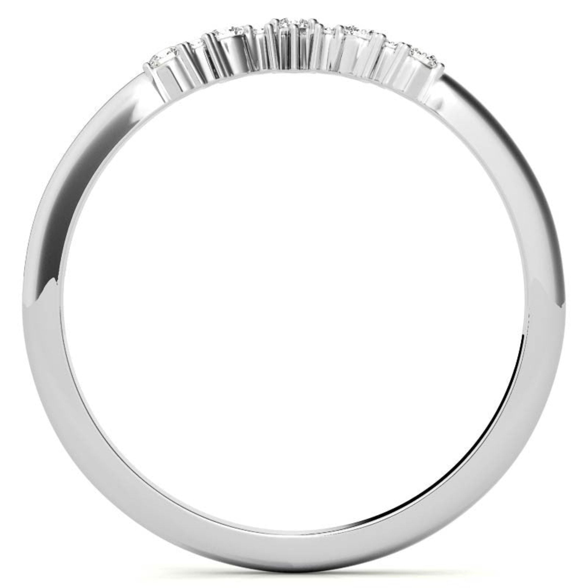 White Gold Silver Art Deco V-Shape Adjustable Tapered Ring For Woman