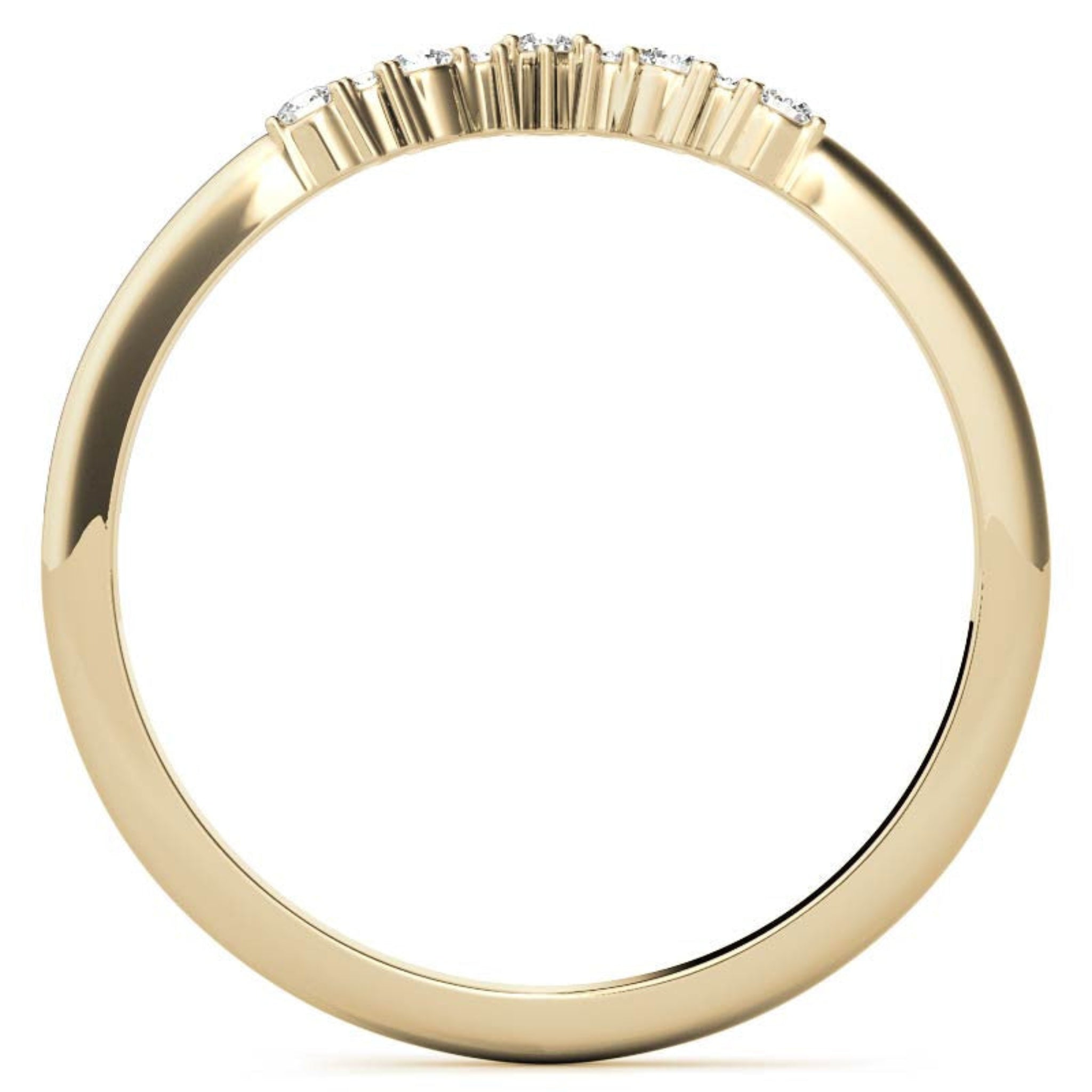 Yellow Gold Silver Art Deco V-Shape Adjustable Tapered Zig Zag Ring For Woman