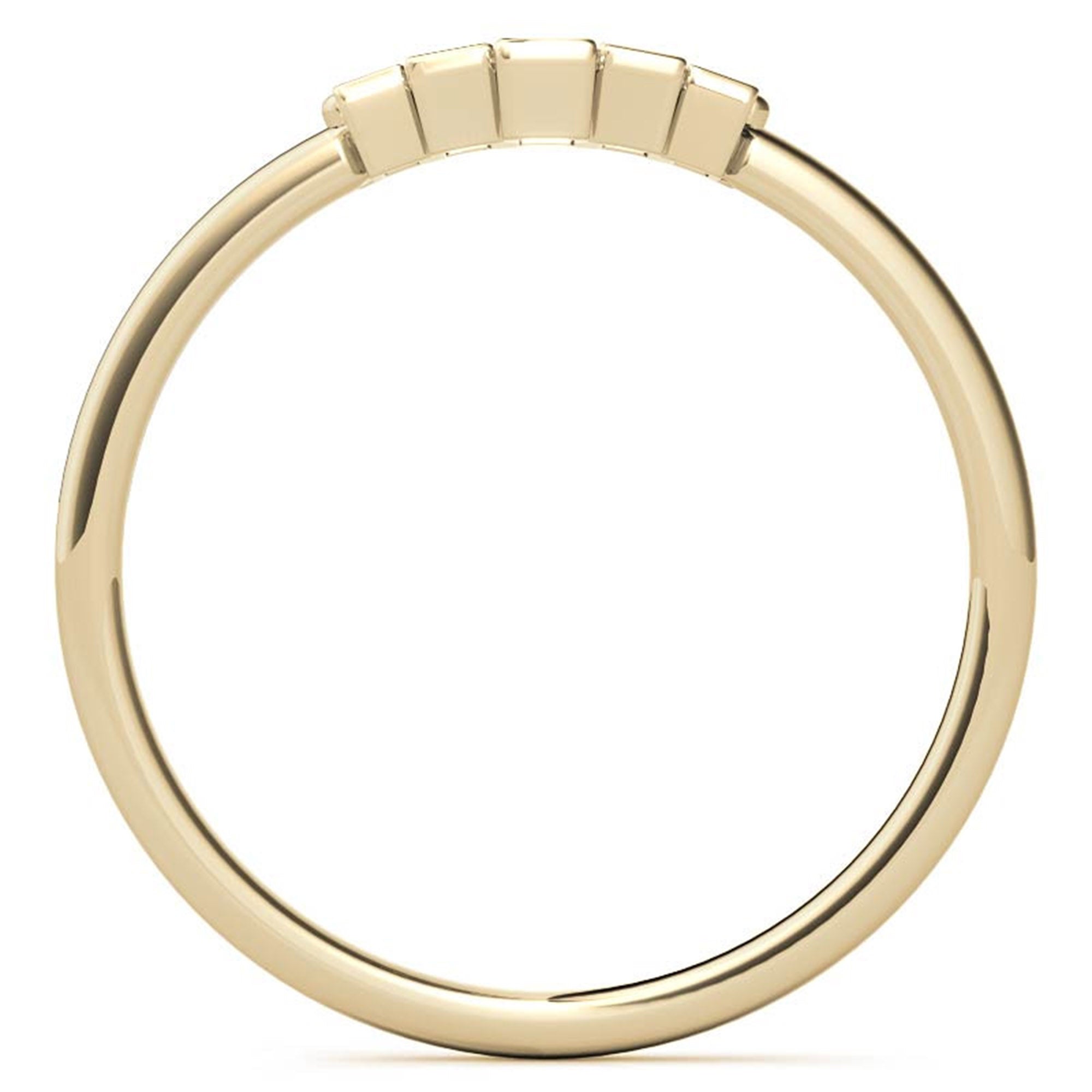 Adjustable Sterling Silver Unique Yellow Gold Geometric Baguette-Cut Diamond Ring For Women