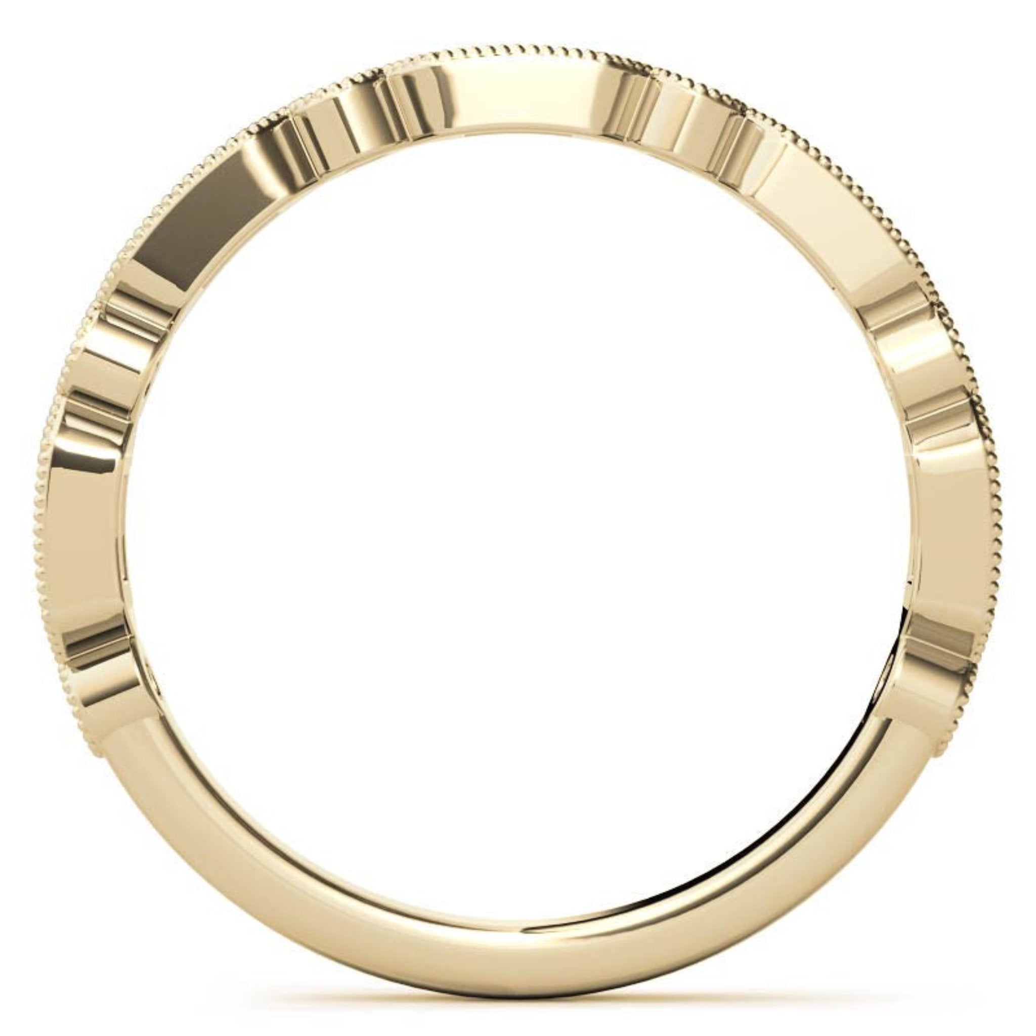 Yellow Gold Silver Vintage-Inspired Adjustable Milgrain Art Deco Ring For Woman