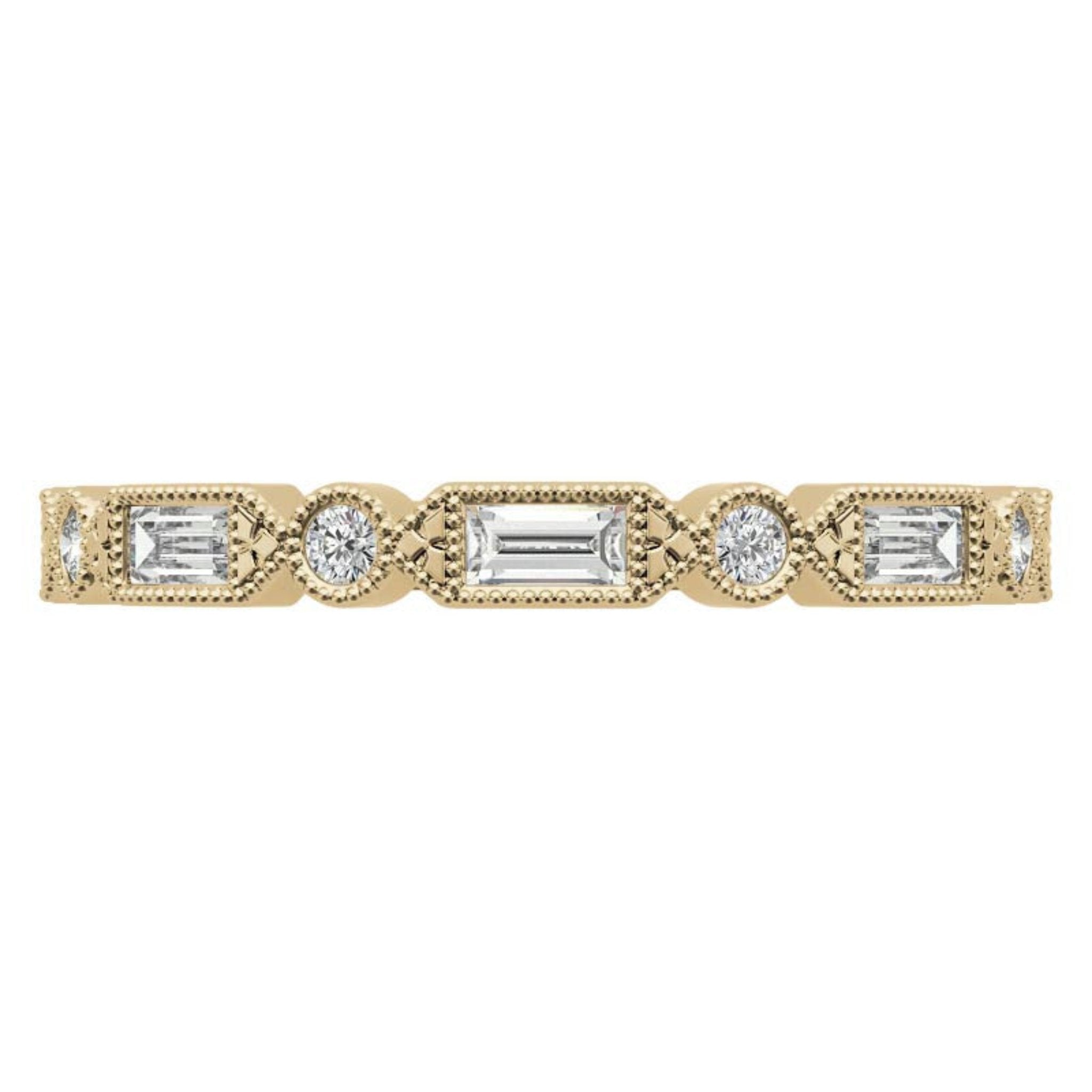 Yellow Gold Silver Vintage-Inspired Adjustable Milgrain Art Deco Ring For Woman