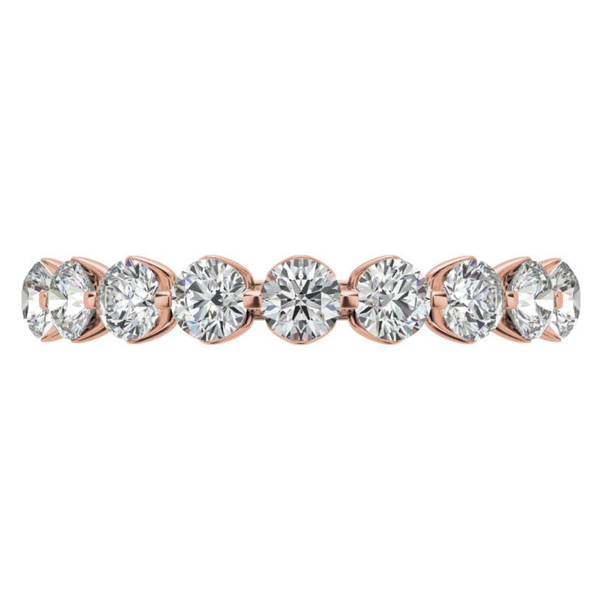 Sterling Silver Graceful Adjustable Round Cut Diamond Rose Gold Ring For Women