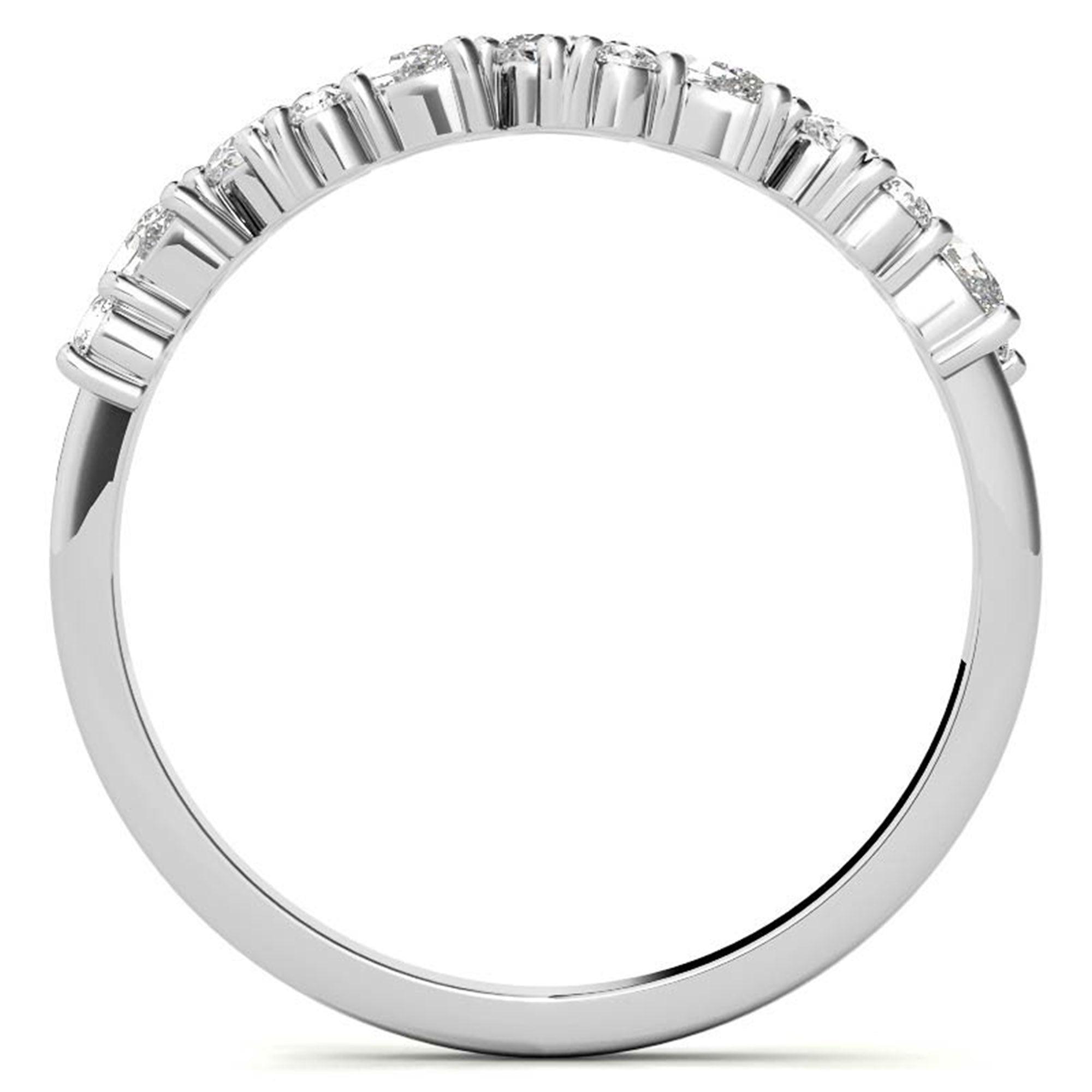 Sterling Silver Classic Adjustable Pear And Round Cut White Gold Eternity Ring For Women