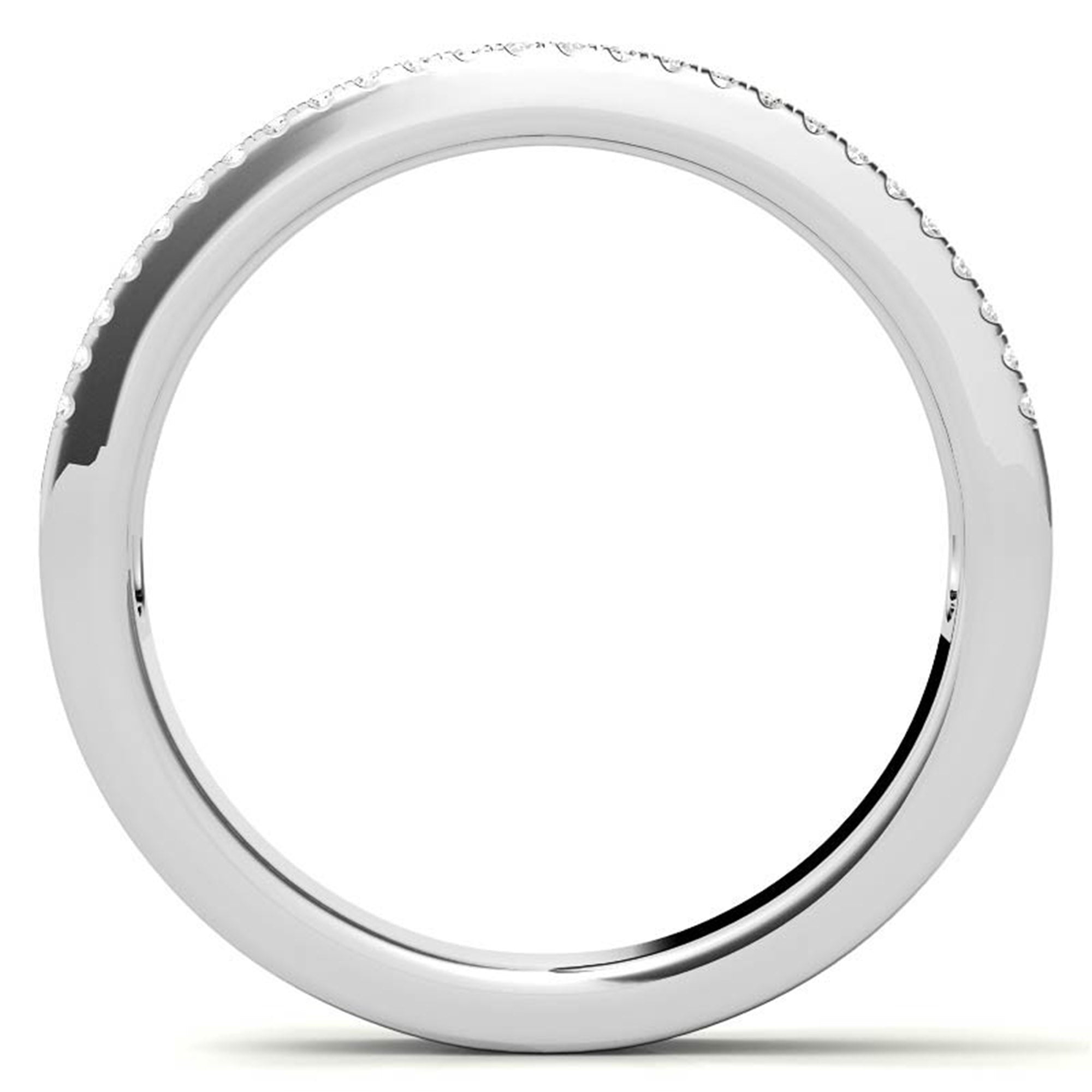 Adjustable Sterling Silver Elegant White Gold Baguette and Round Diamond Band For Women