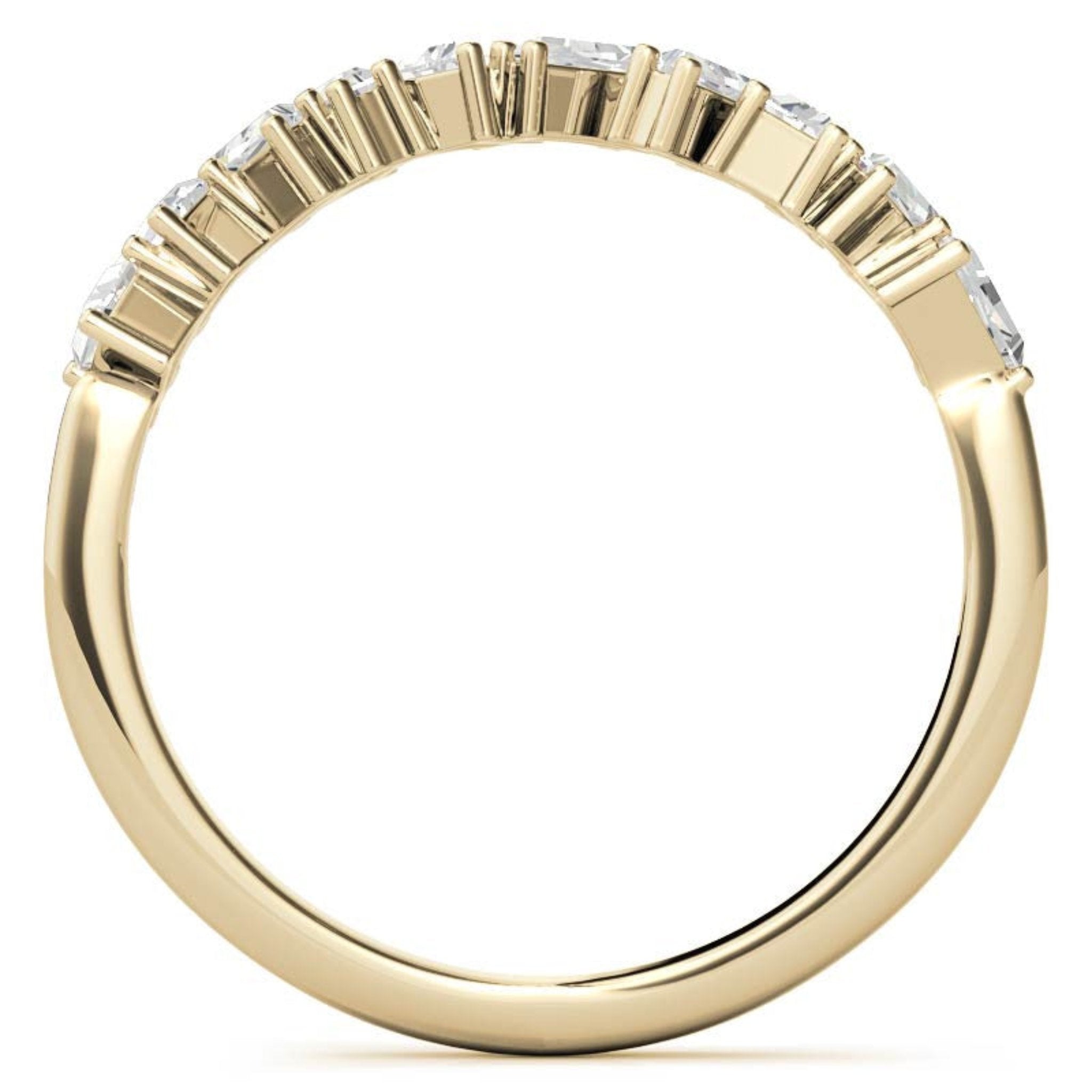 Yellow Gold Silver Baguette Step-Cut Adjustable Zig Zag Ring For Woman
