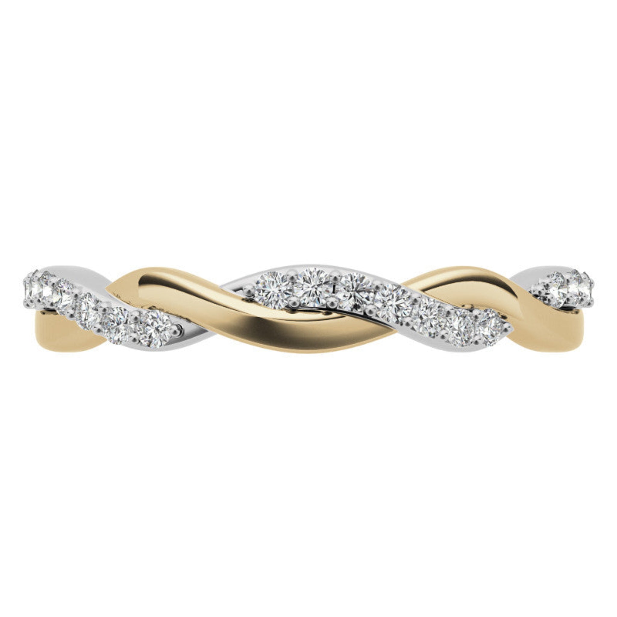 Yellow Gold Silver Twisted Semi-Eternity Rope Adjustable Crossroad Ring For Woman