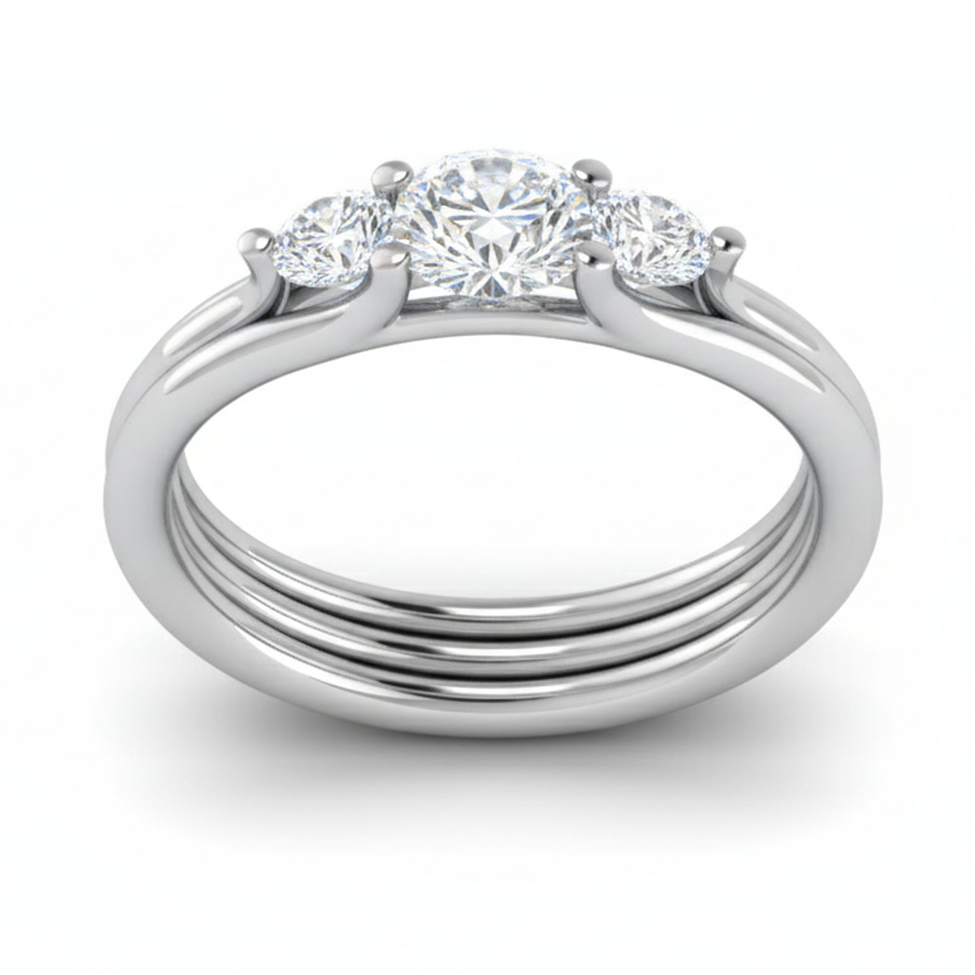 Elegant Three Stone Adjustable Ring