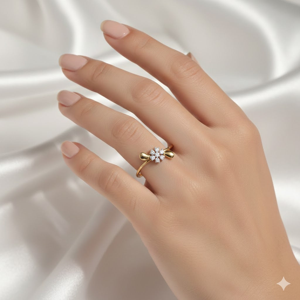 Floral Cluster Ring in Gold Plating