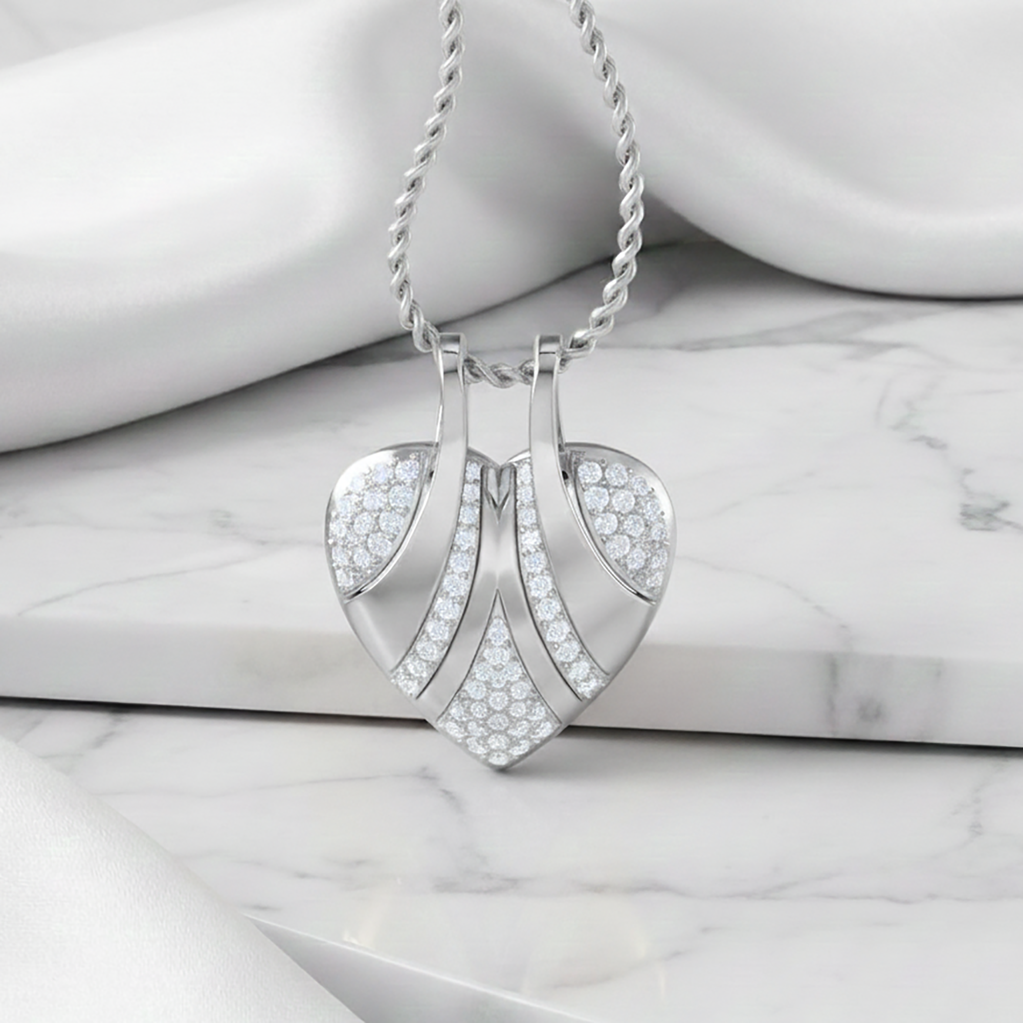 White Gold Diamond Heart Pendant