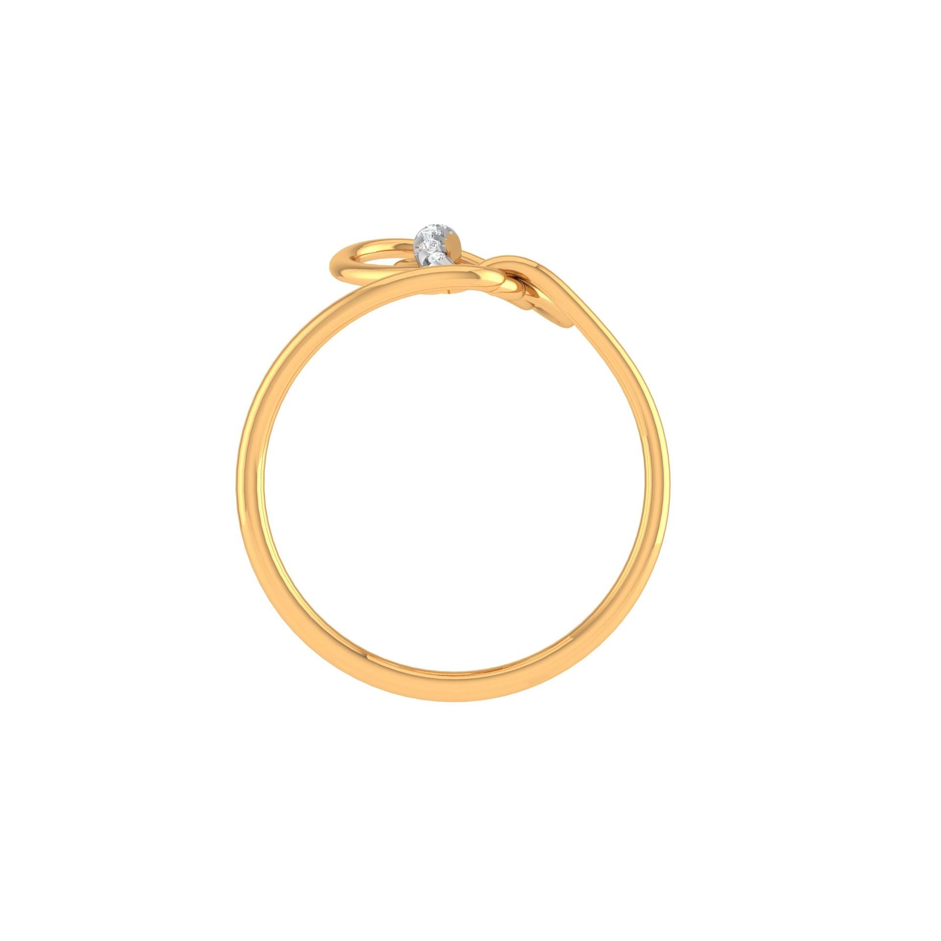 Silver Yellow Gold Adjustable Open Curved Abstract Diamond Accent Ring For Woman