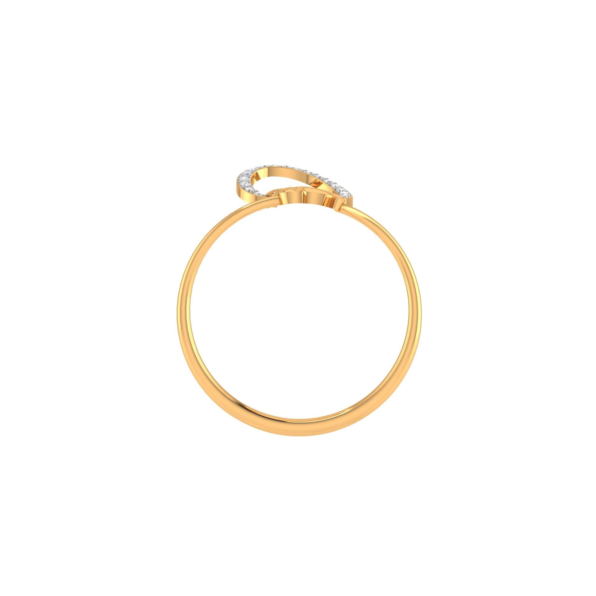 Silver Yellow Gold Adjustable Dolphin-Inspired Diamond Loop Ring For Woman