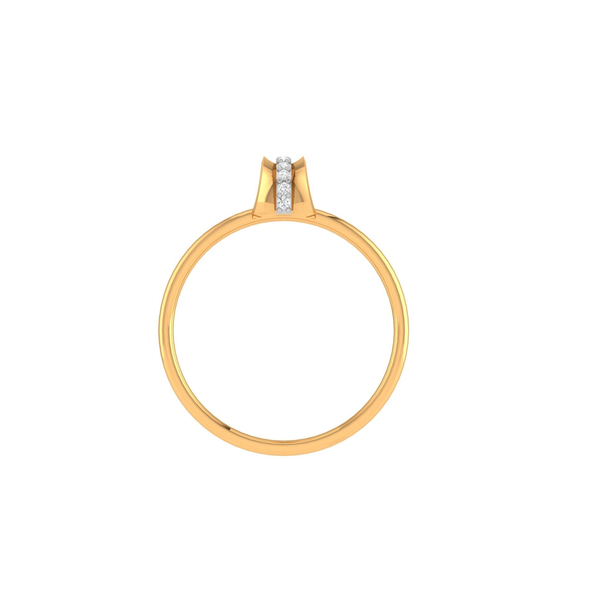 Sterling Silver Timeless Adjustable Row of Radiance Round Diamond Yellow Gold Ring For Women
