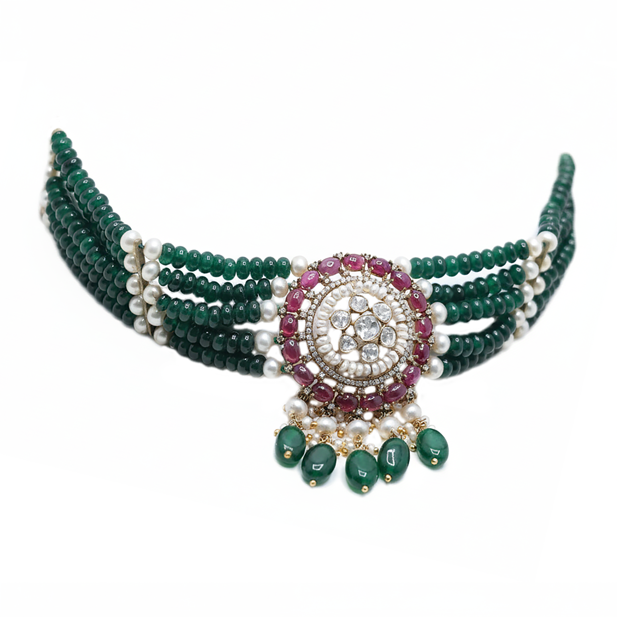 Ethnic Polki Bead Choker Necklace