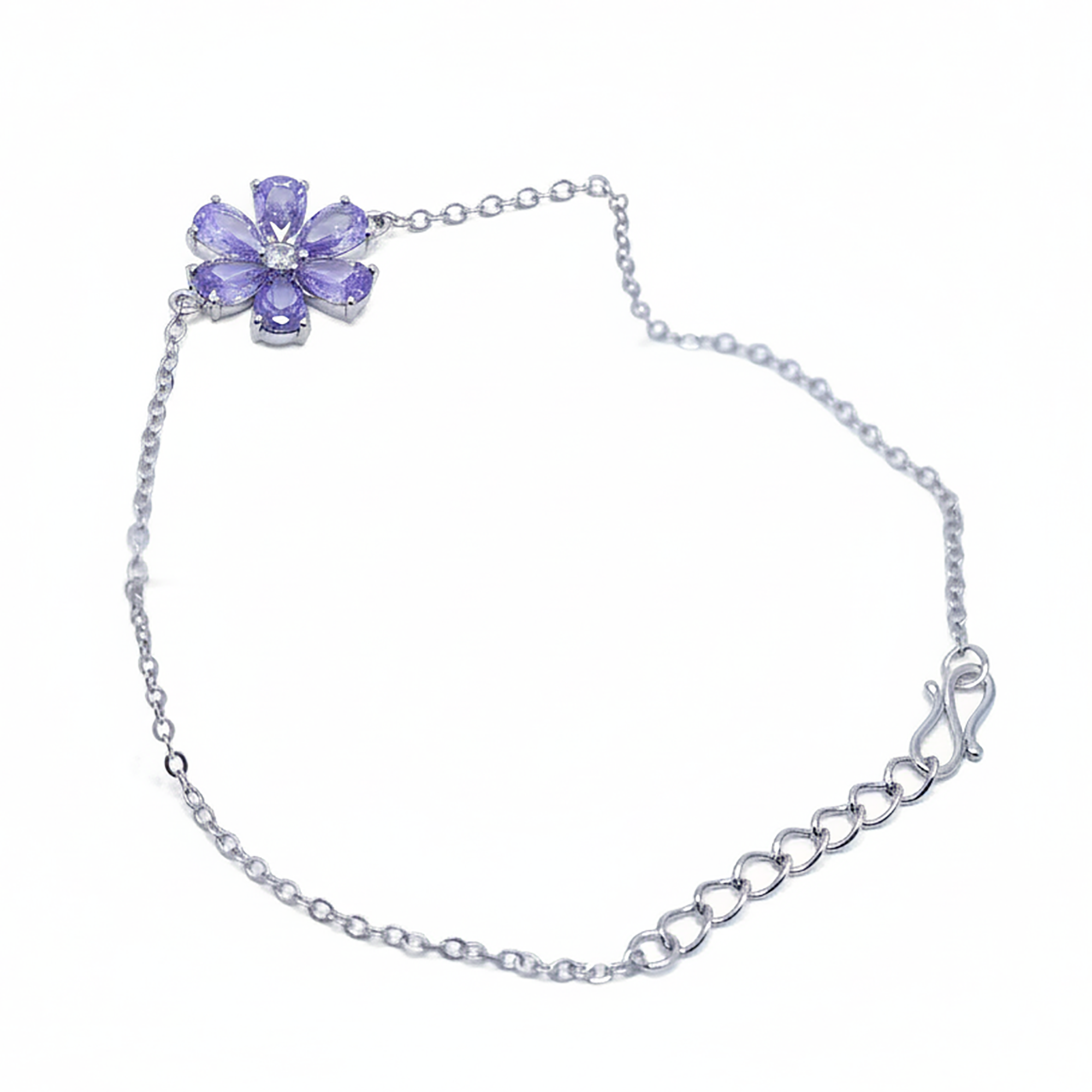 Glamorous Pear Cut Amethyst Bracelet