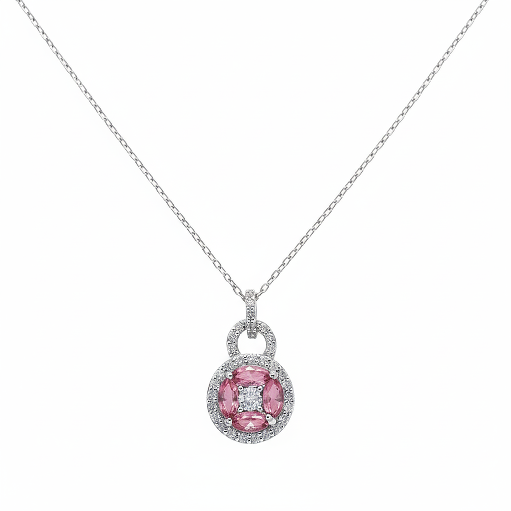 Ruby Halo Lock Pendant