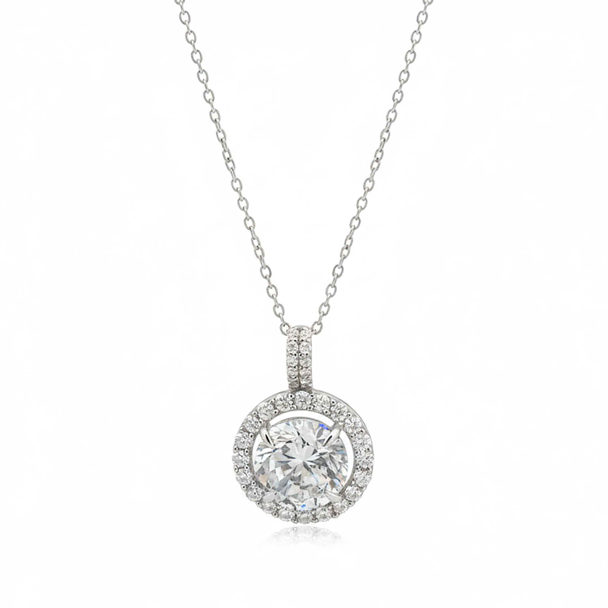 Elegant Halo Diamond Pendant for Women