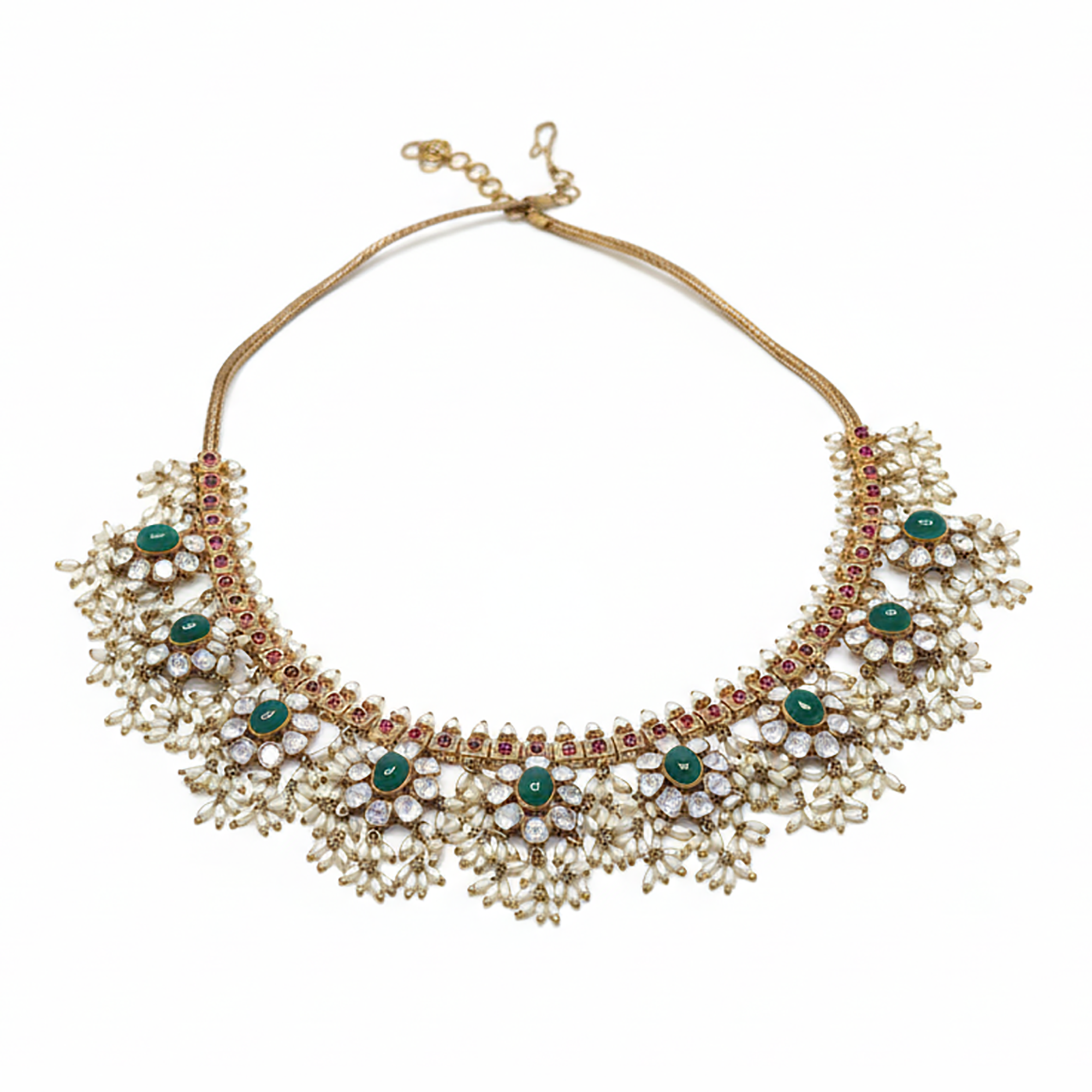Emerald Guttapusalu Polki Style Necklace