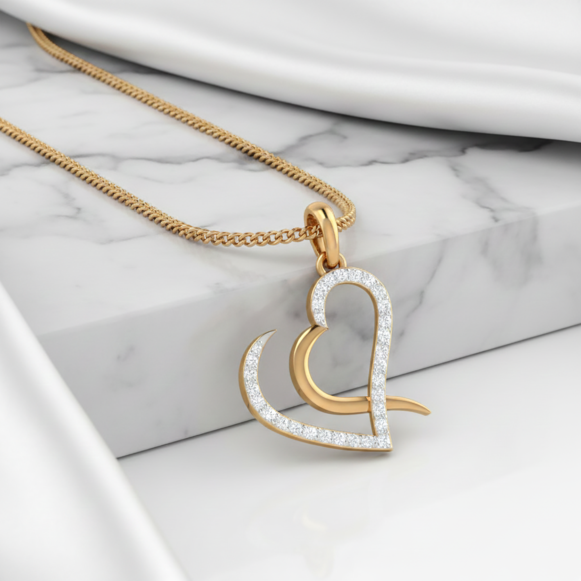 Open Heart Yellow Gold Pendant