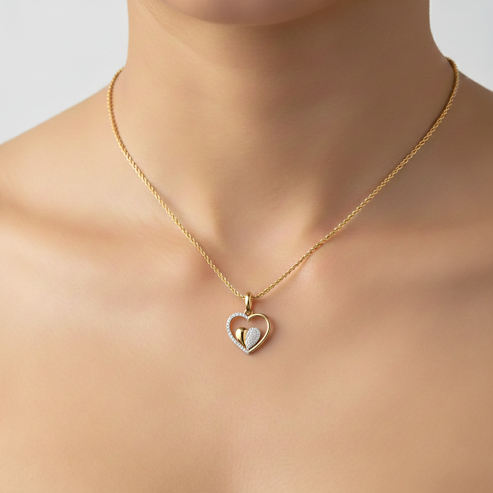 Diamond Accented Heart Pendant