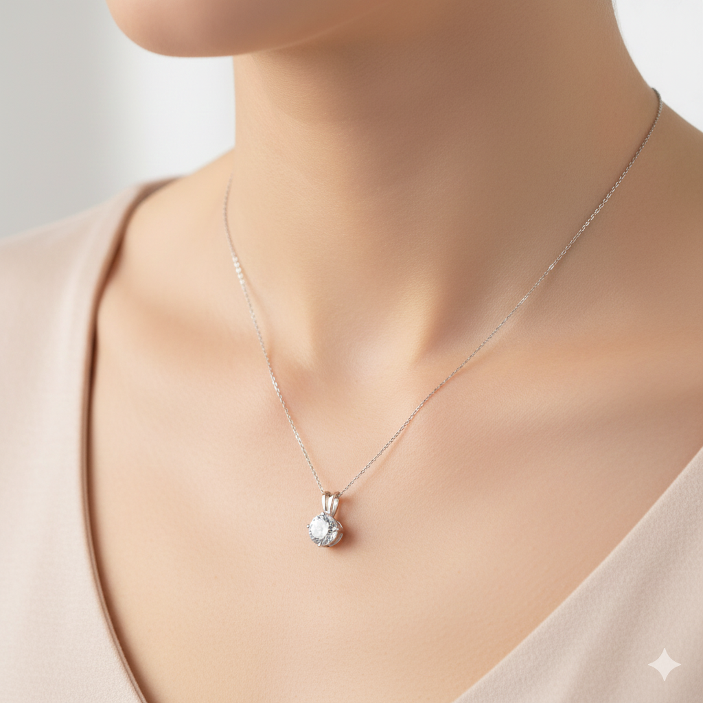 Crystal White Gold Plated Pendant