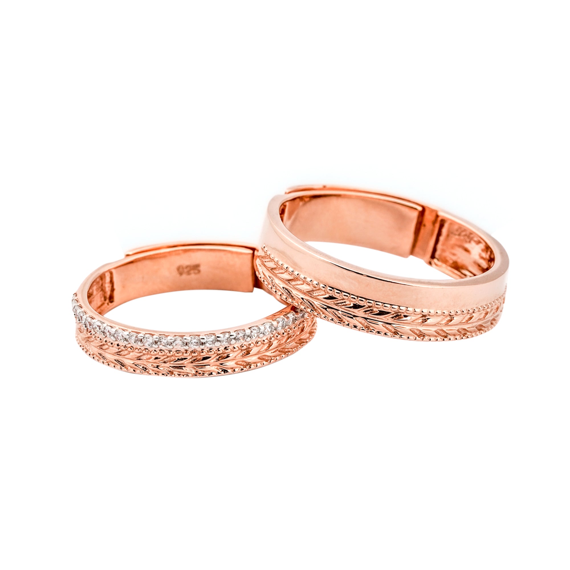 Timeless Love Rose Gold Couple Rings