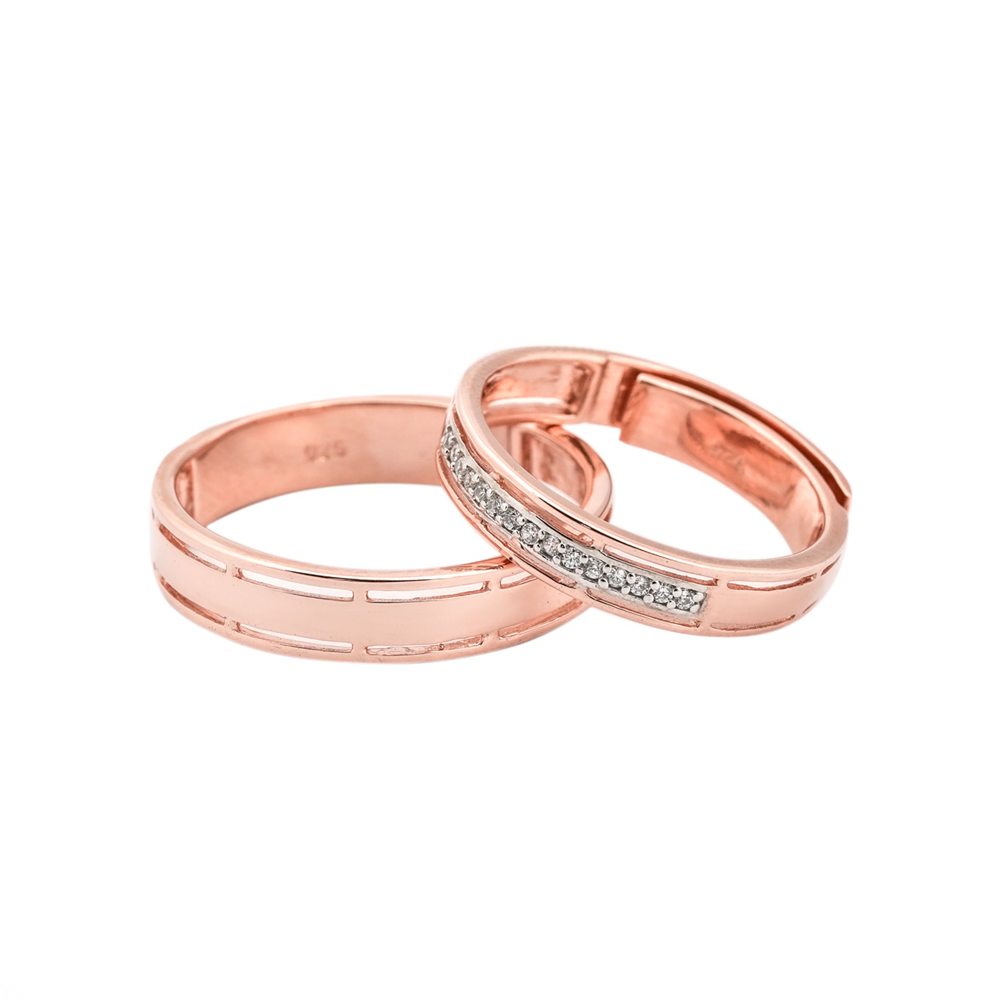 Stylish Rose Gold Couple Rings