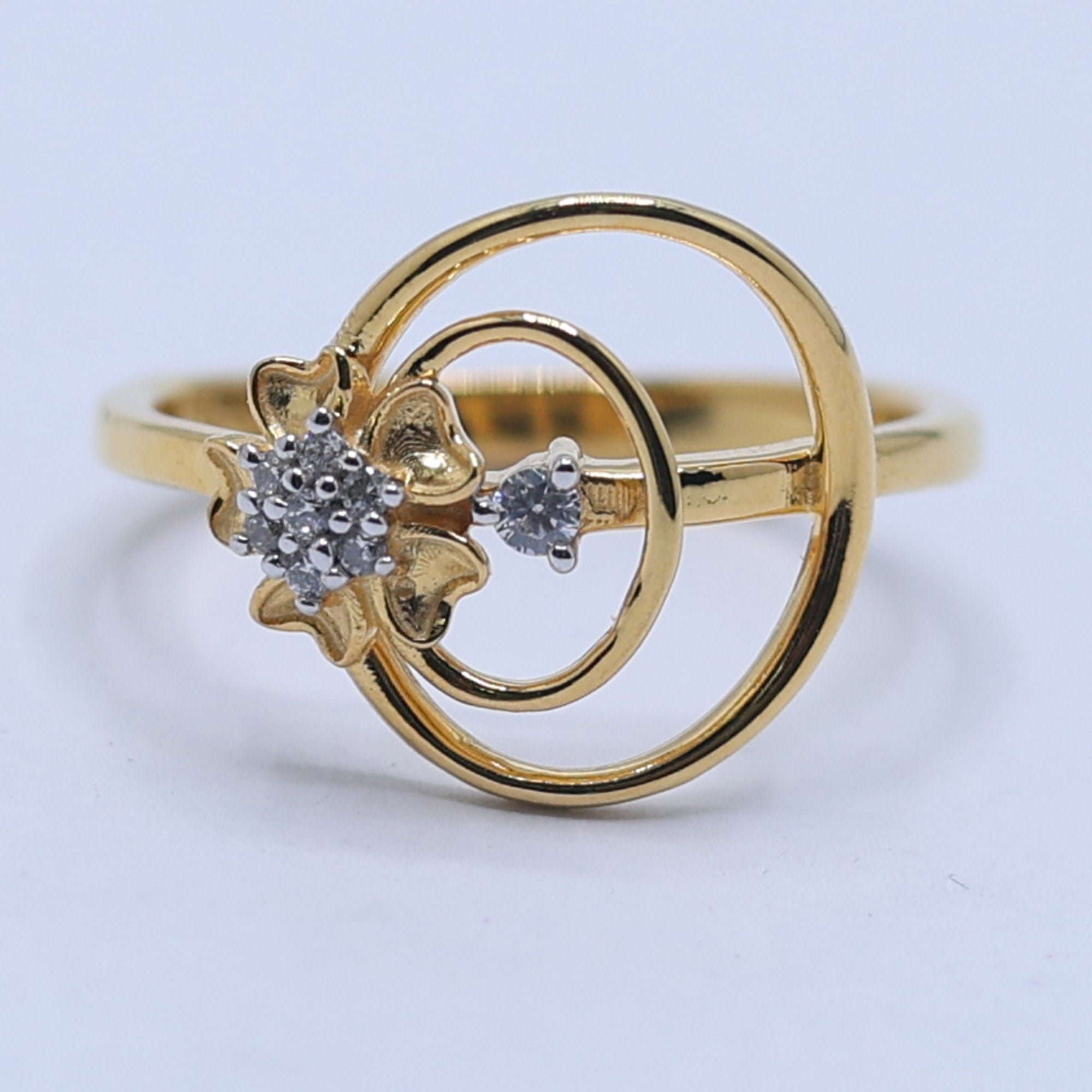 Unique Floral Swirl Diamond Ring