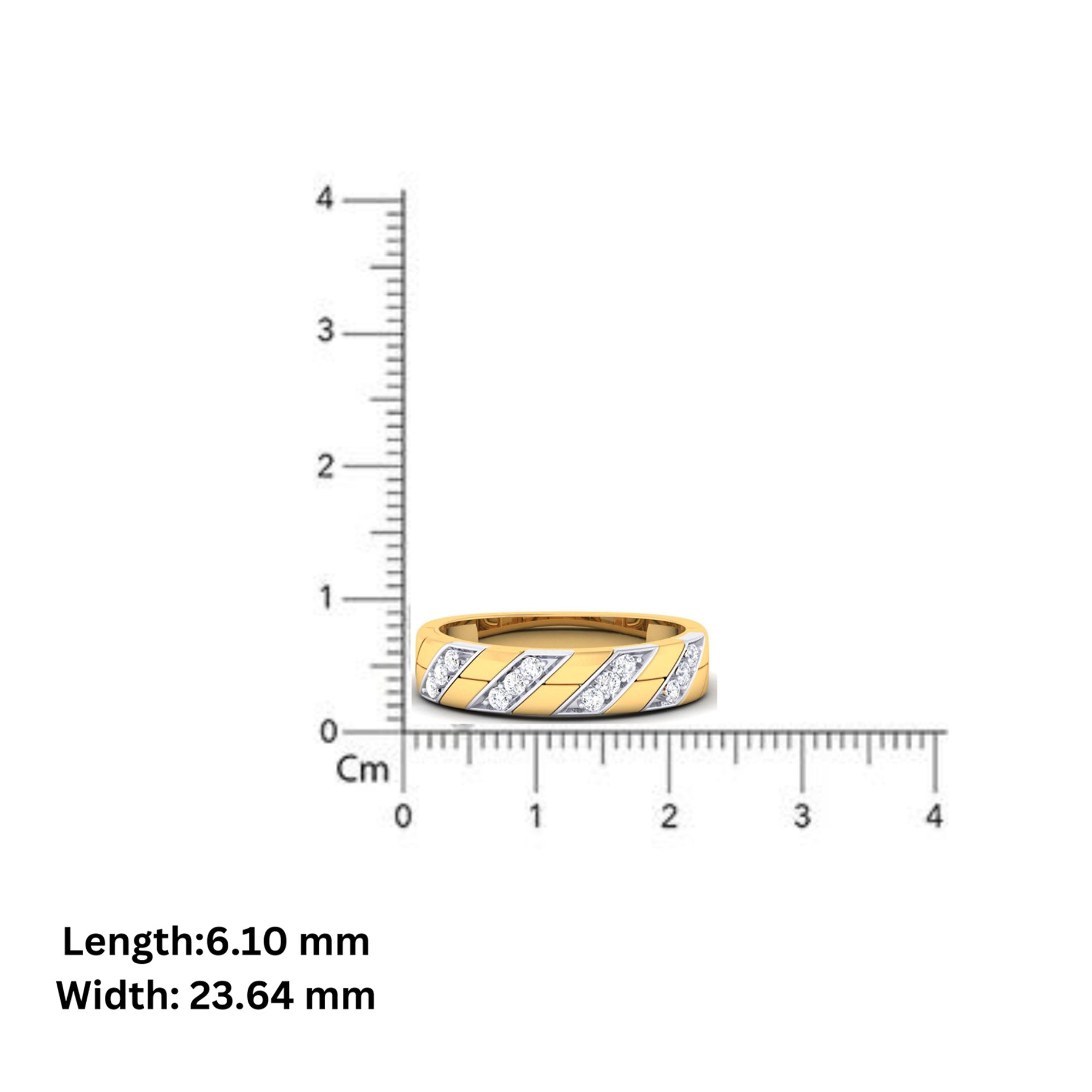 Gold Plated Diagonal Stripe Band