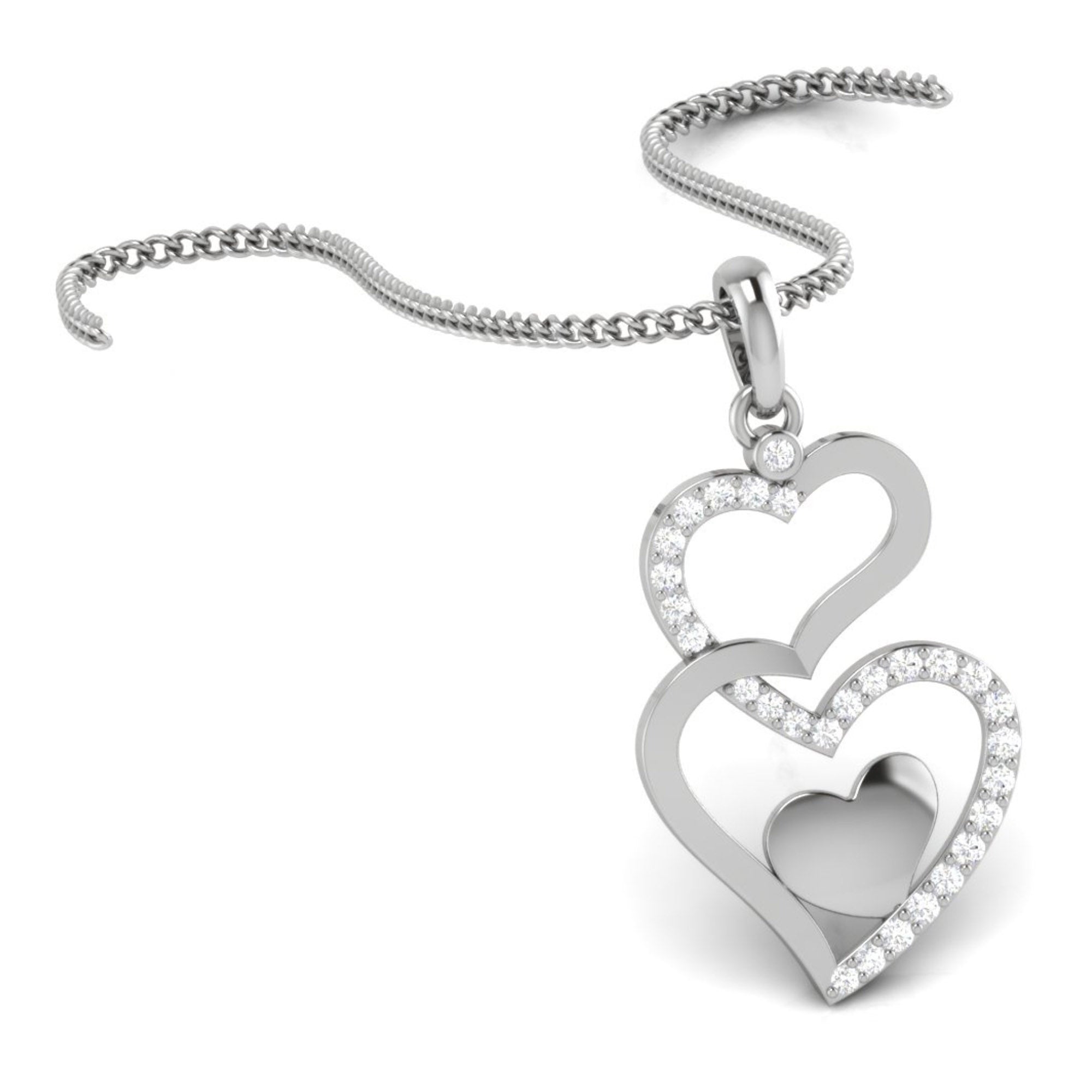 Triple Heart Diamond Pendant