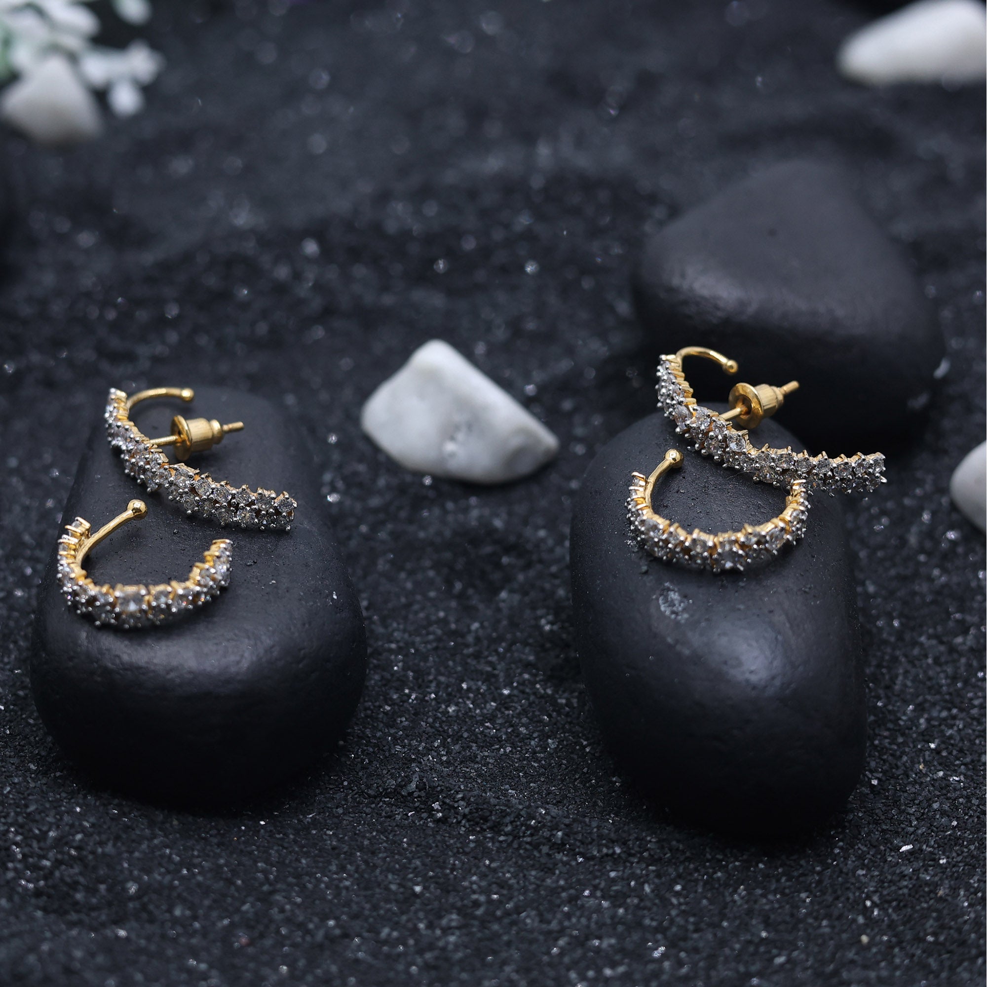 Elegant Stud and Cuff Earrings