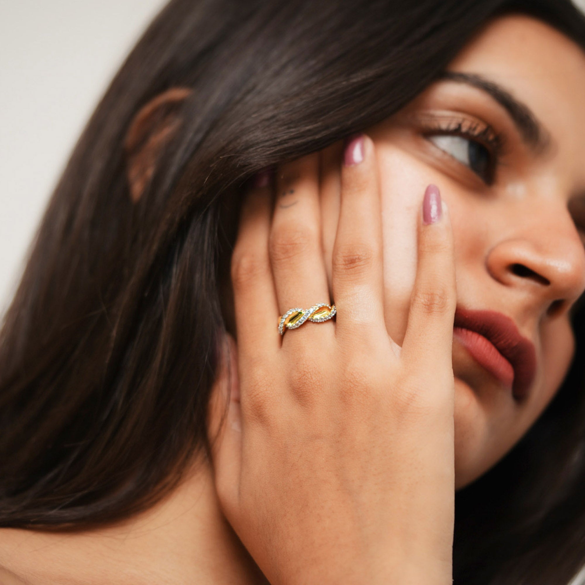 Crossover Diamond Silver Band