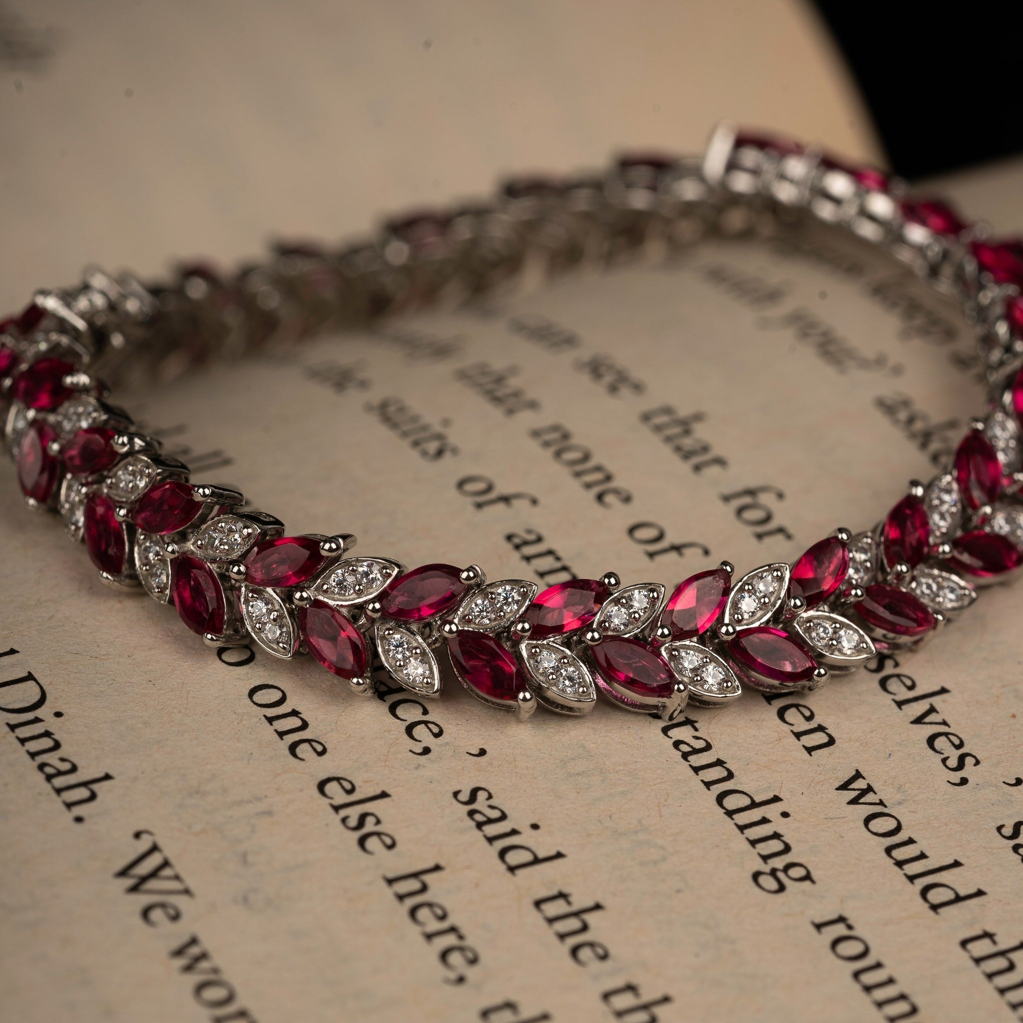 Lab Ruby Marquise Bracelet