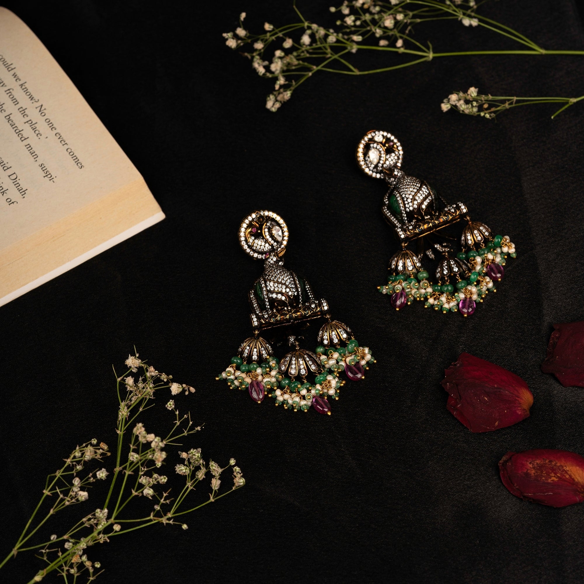 Antique Gold plated dangle earring