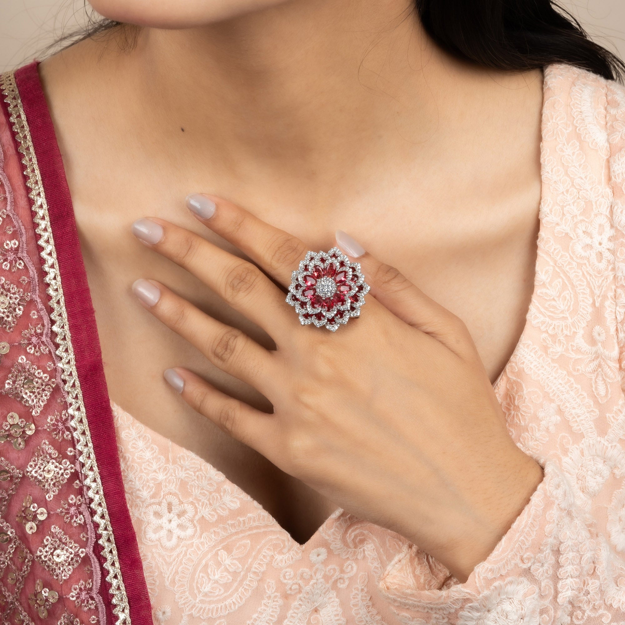 Ruby Lotus Empress Ring