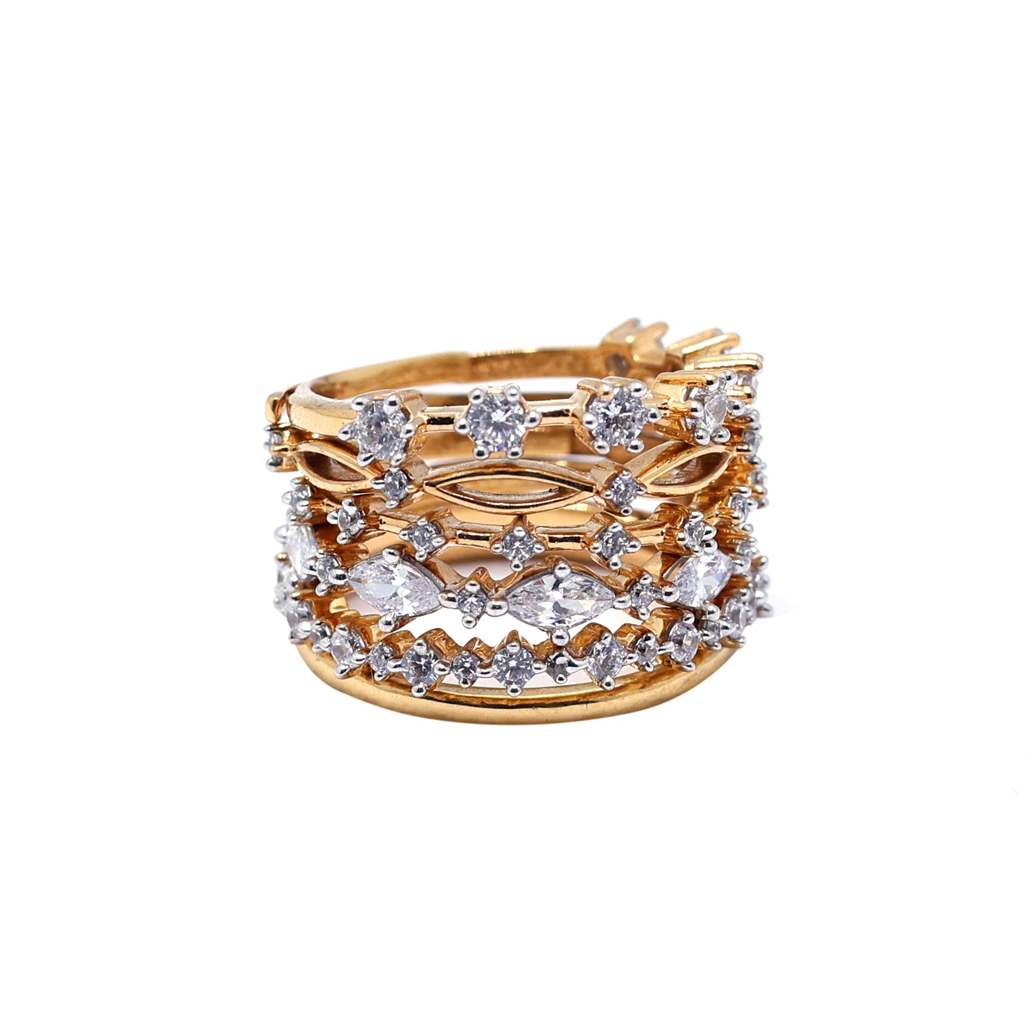 Sterling Silver Six Layer Stackable Ring for Women