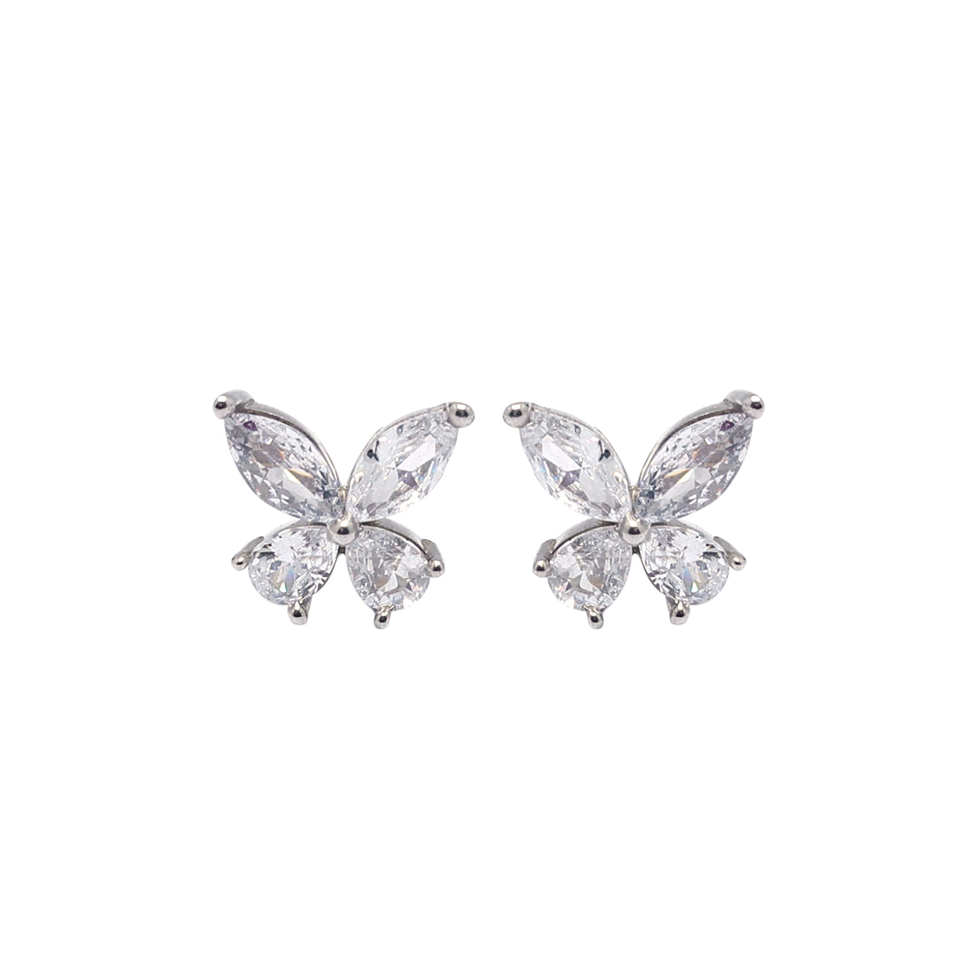 Dainty Butterfly Silver Studs