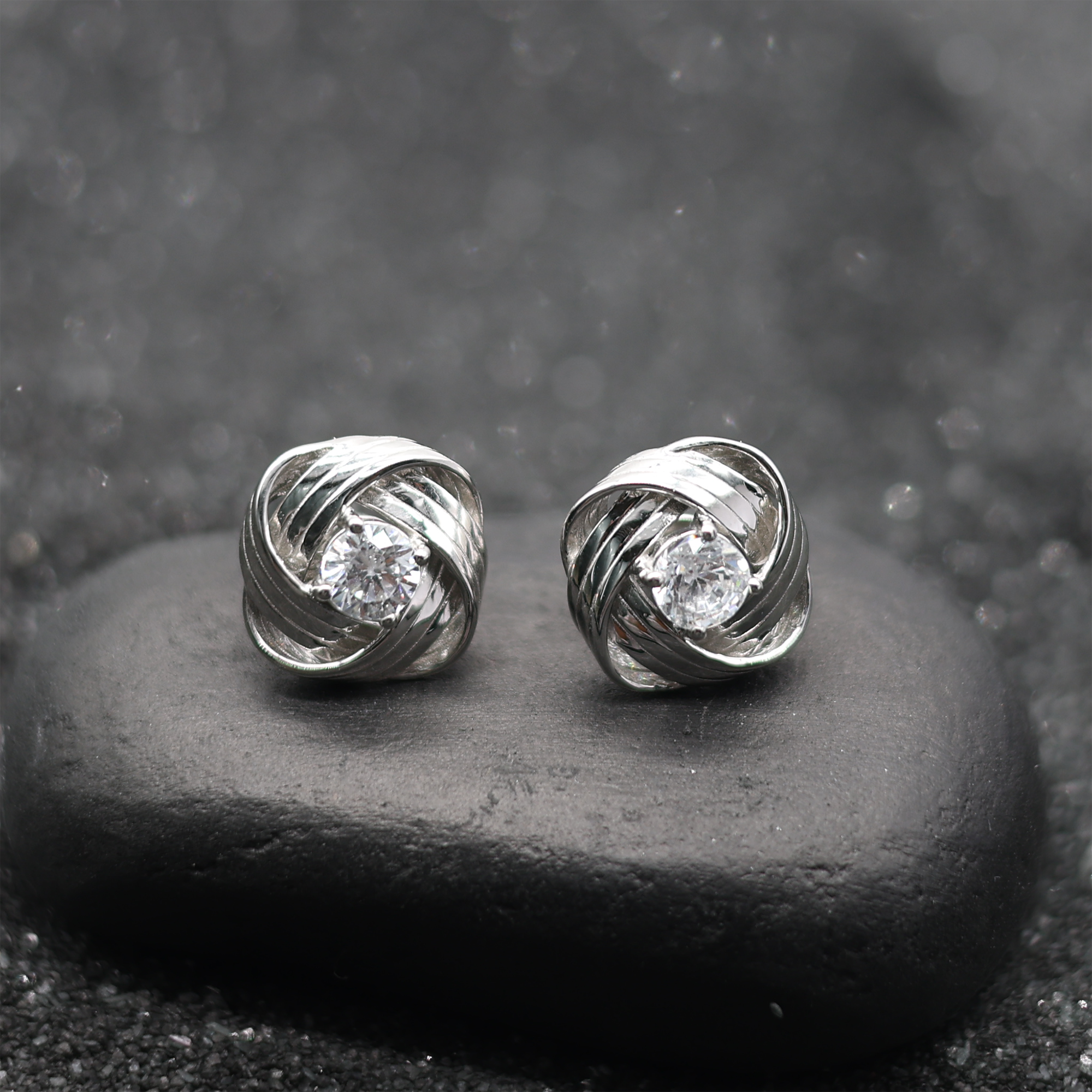 Sterling Silver Knot Stud Earrings