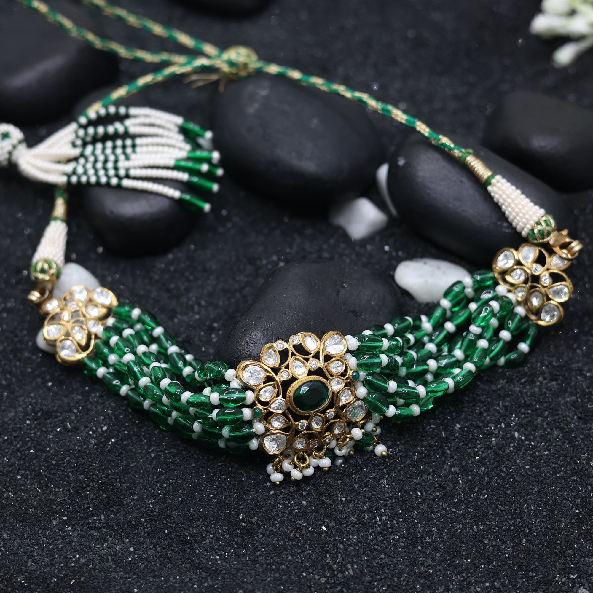 Multi Strand Beaded Kundan Choker