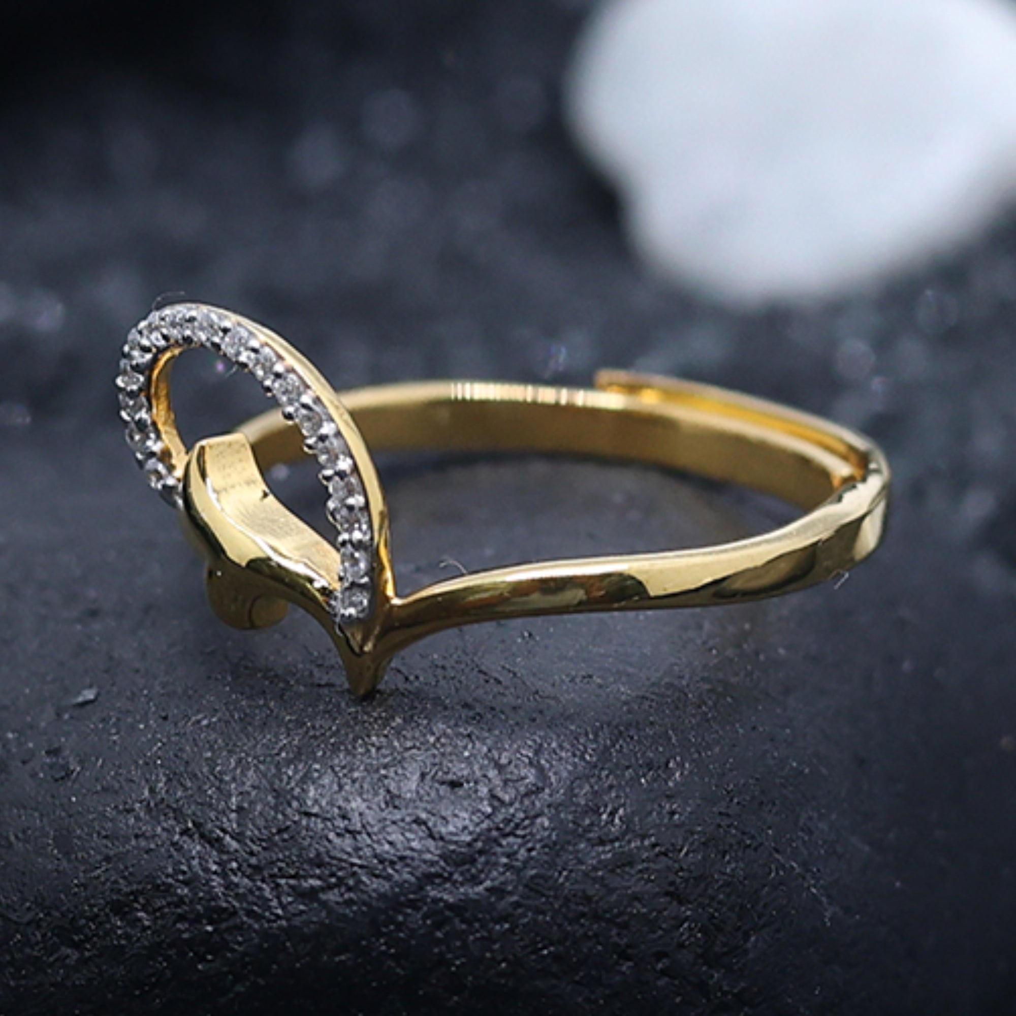 Gold Plated Diamond Loop Ring