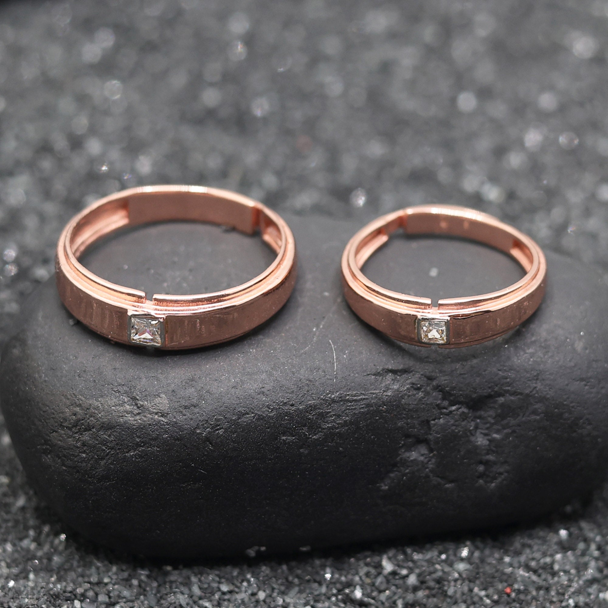 Matching Rose Gold Couple Rings