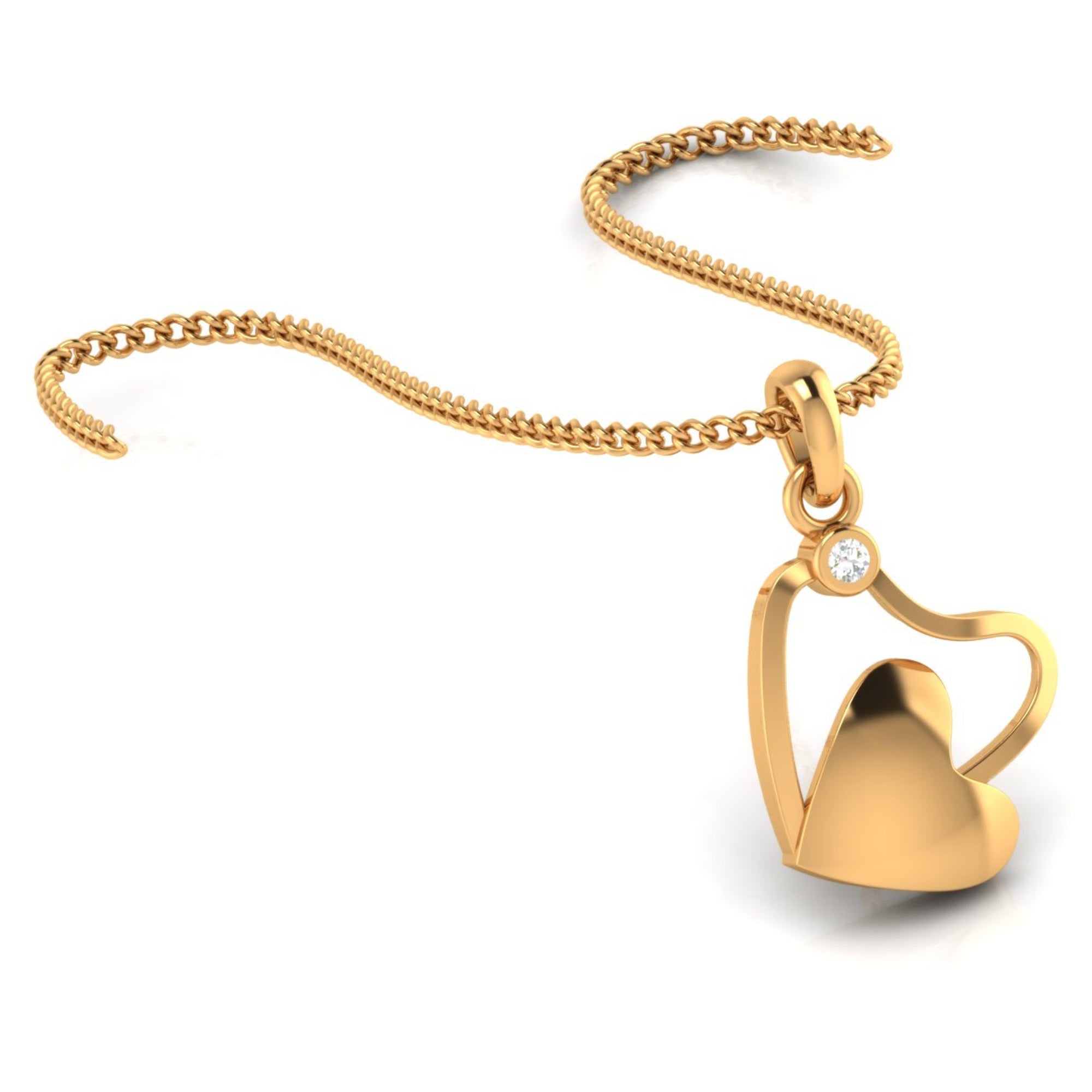 Gold Plated Stylish Heart Pendant