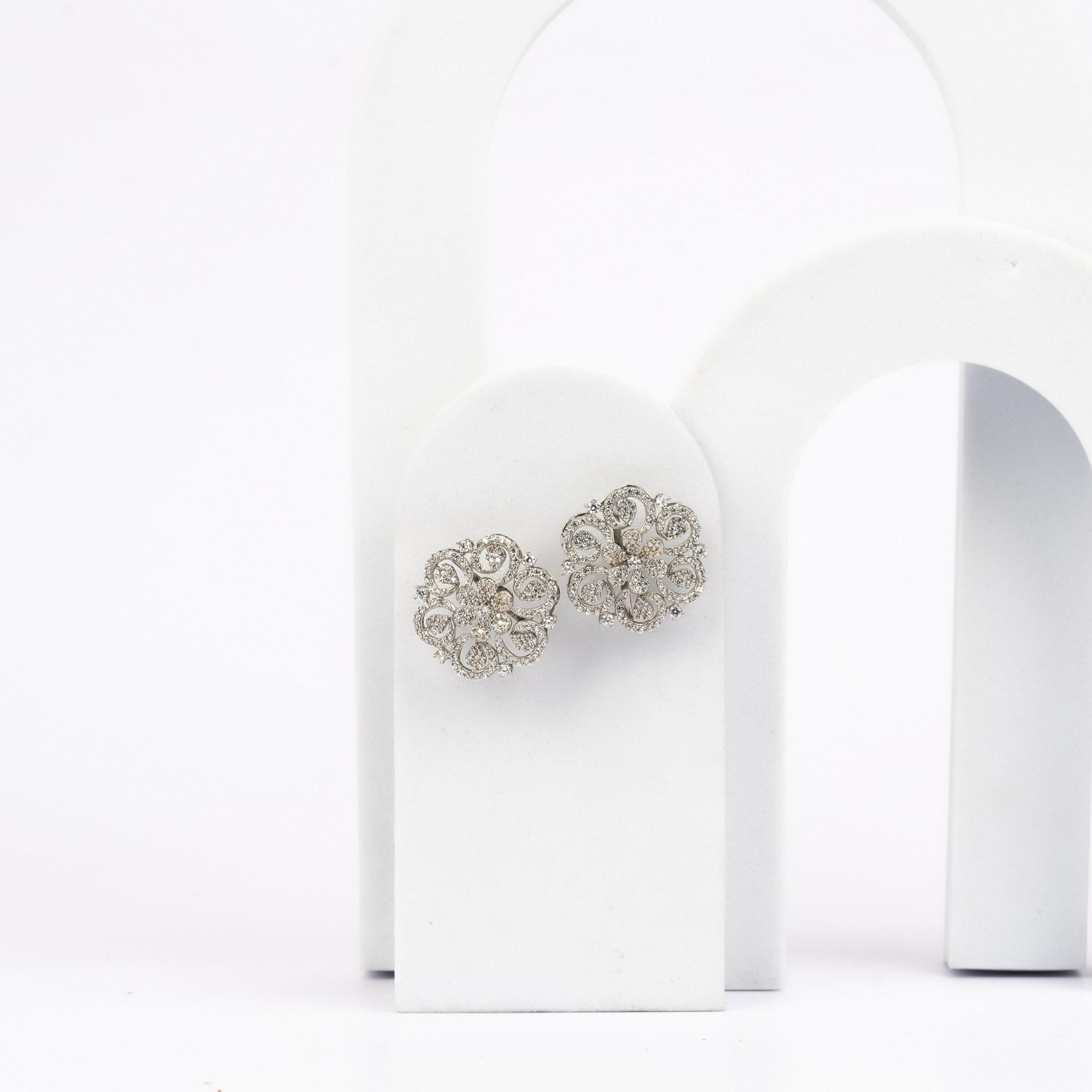 Royal Bloom Floral Stud Earrings